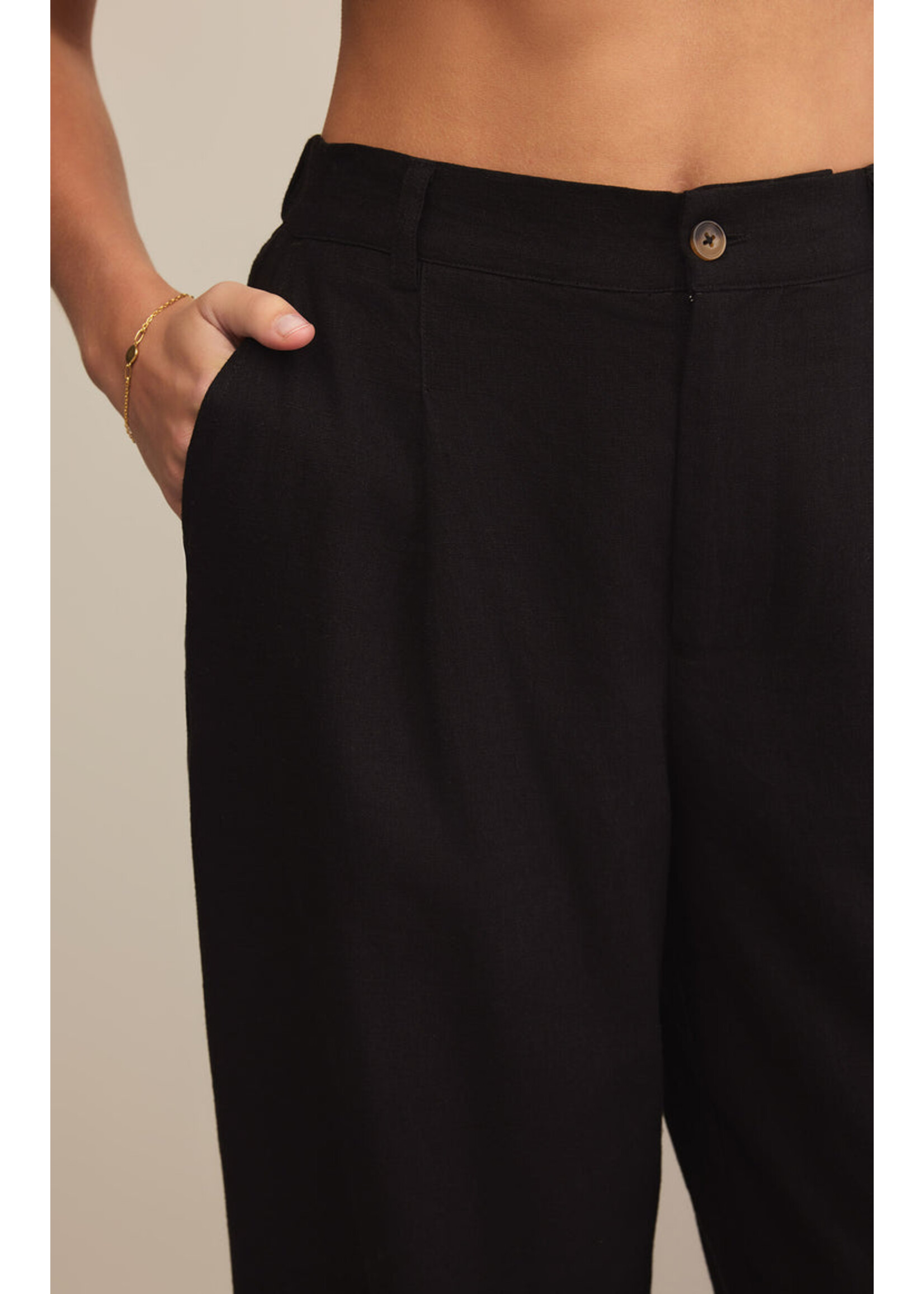Z-Supply Z-Supply Pantalon En Lin Topanga - Noir