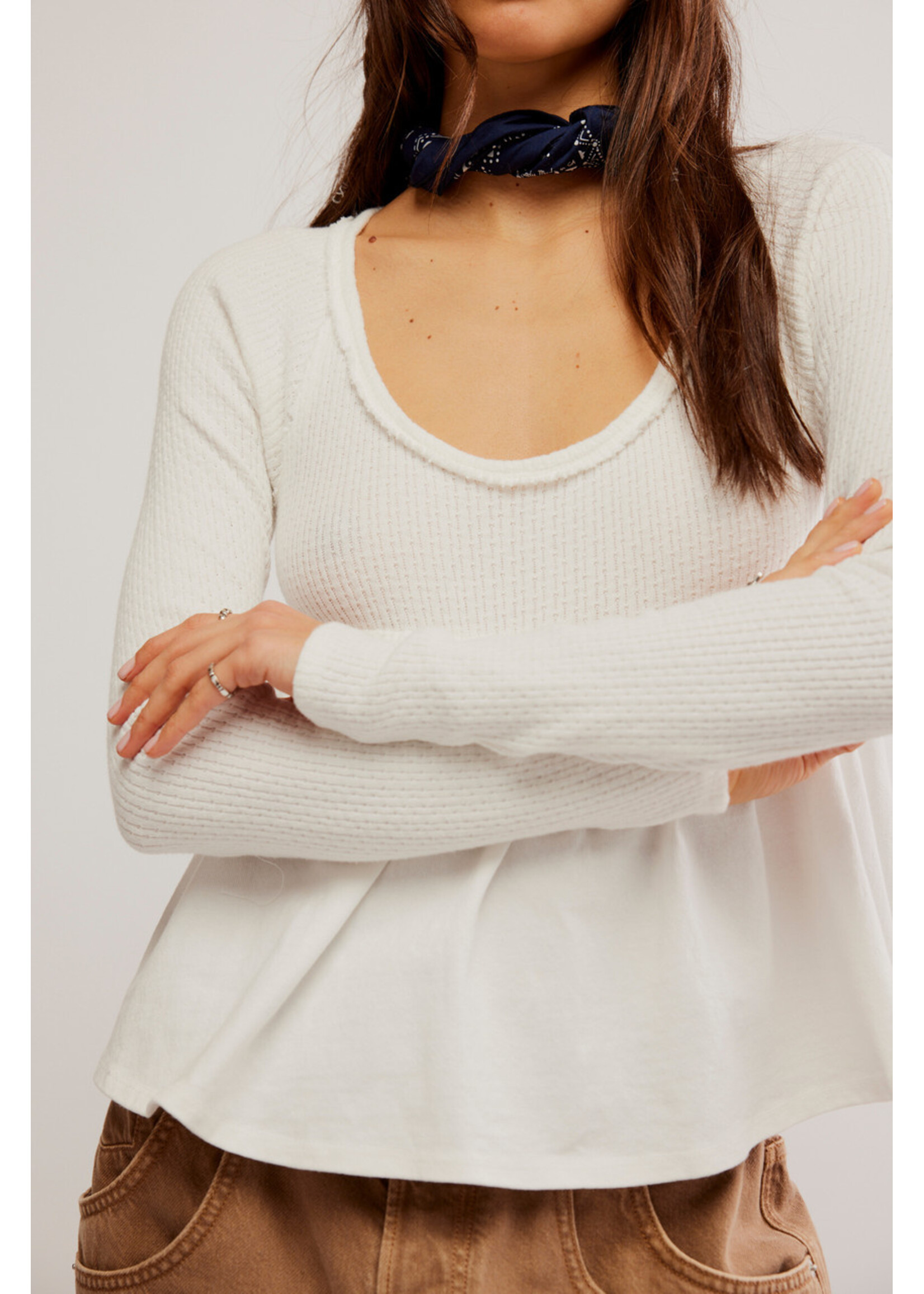 Free People Free People Haut Found Your Babydoll - Ivory