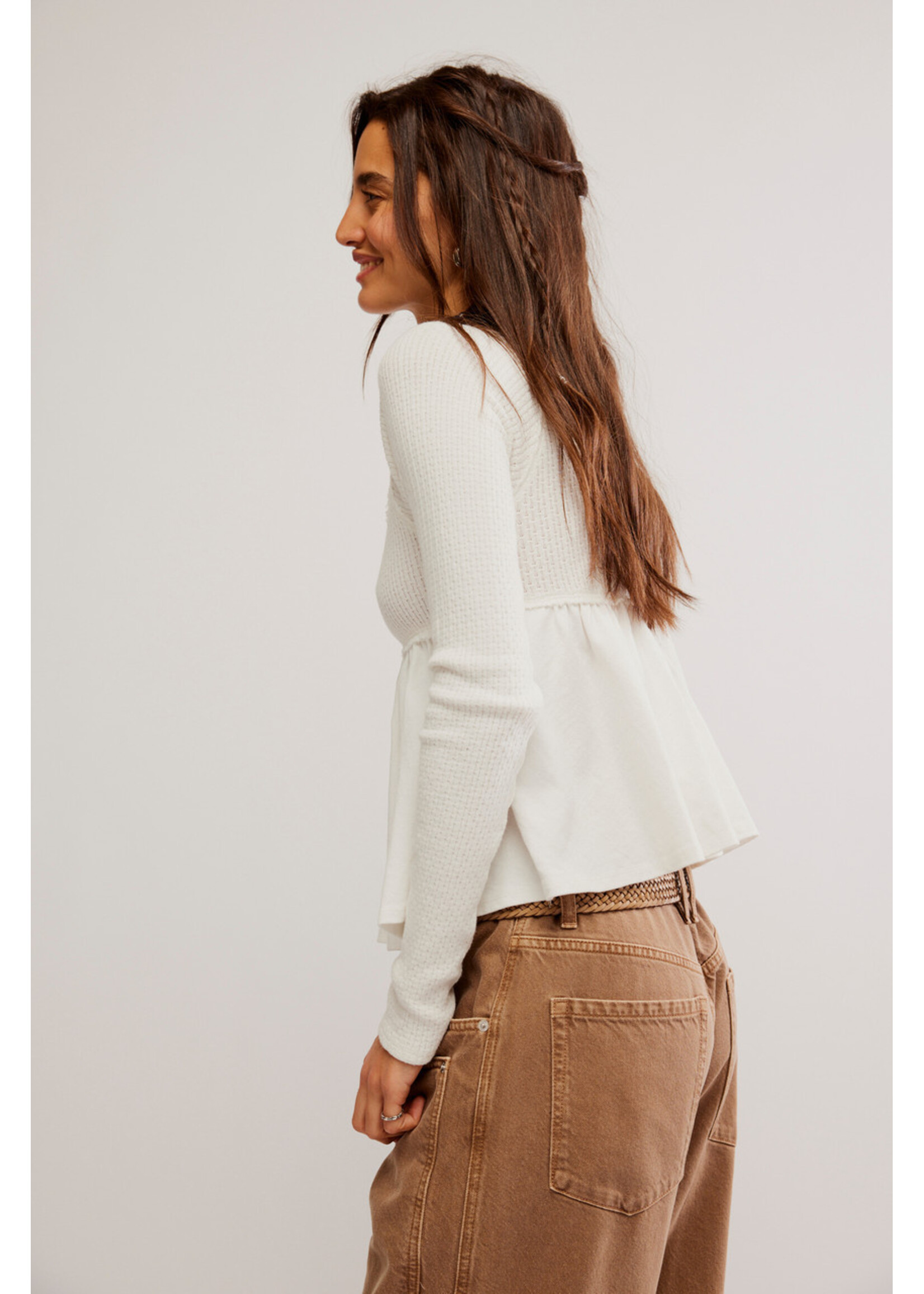 Free People Free People Haut Found Your Babydoll - Ivory