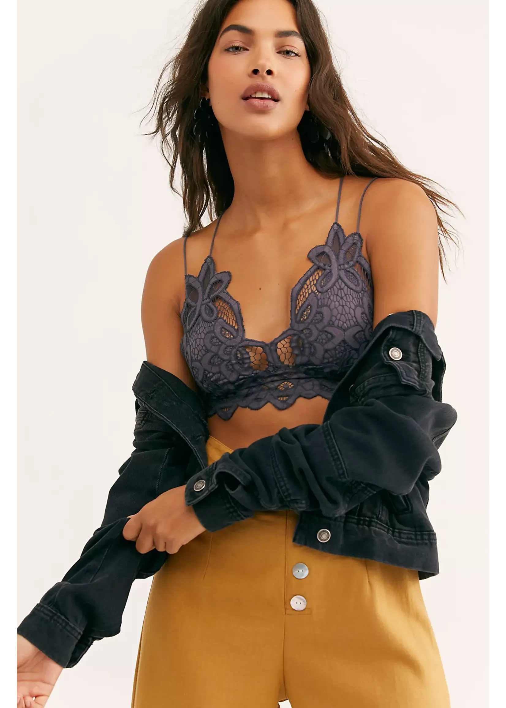 Free People Free People Bralette Adella - Charcoal