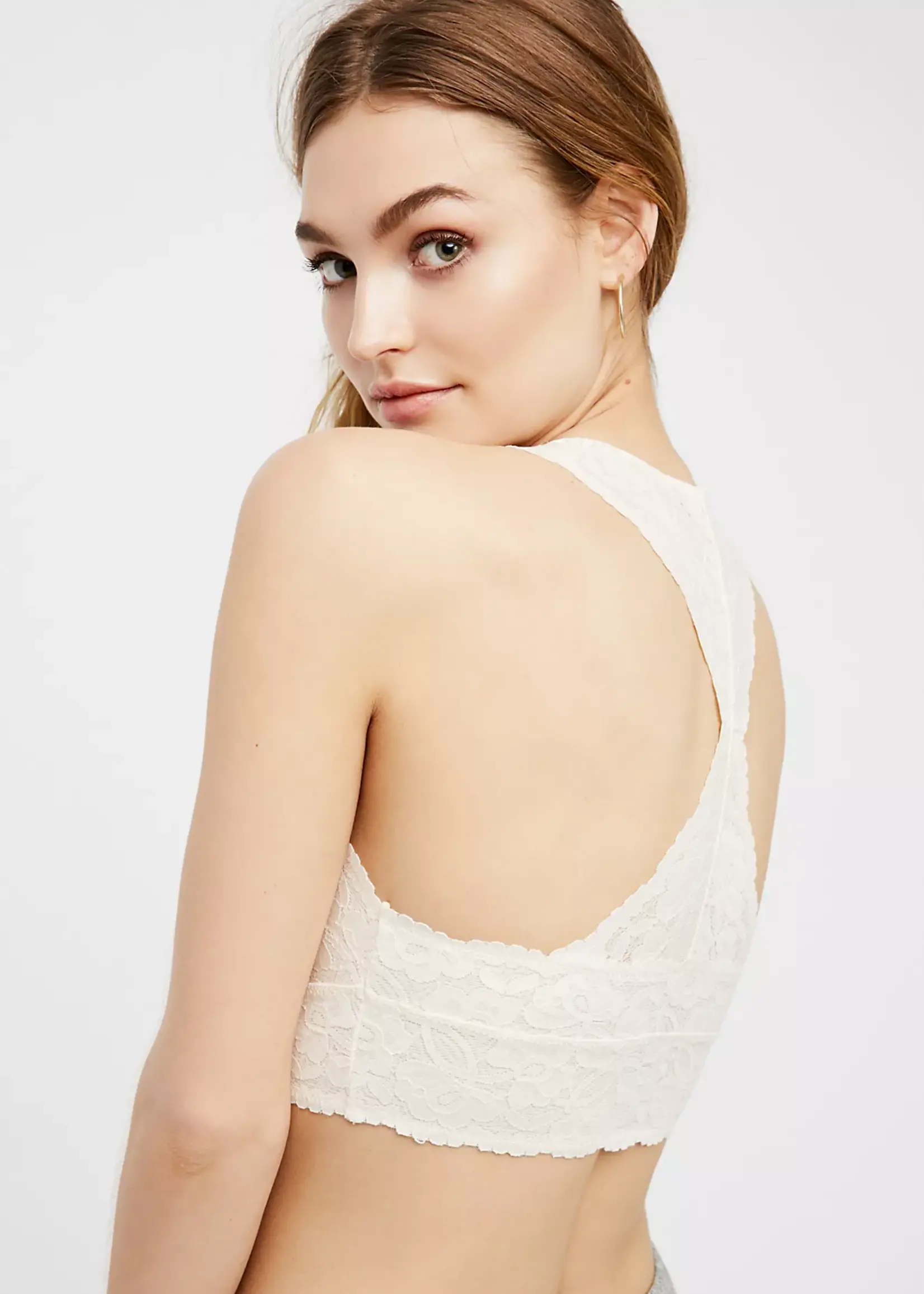 Free People Free People Brassière Dos Nageur En Dentelle Galloon - Ivory