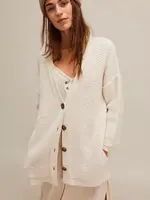 Free People Free People Herringbone Stitch Kimono - Ivory