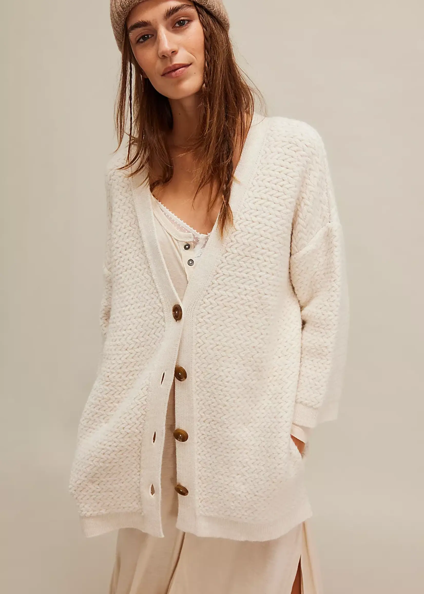 Free People Free People Kimono À Chevrons - Ivory