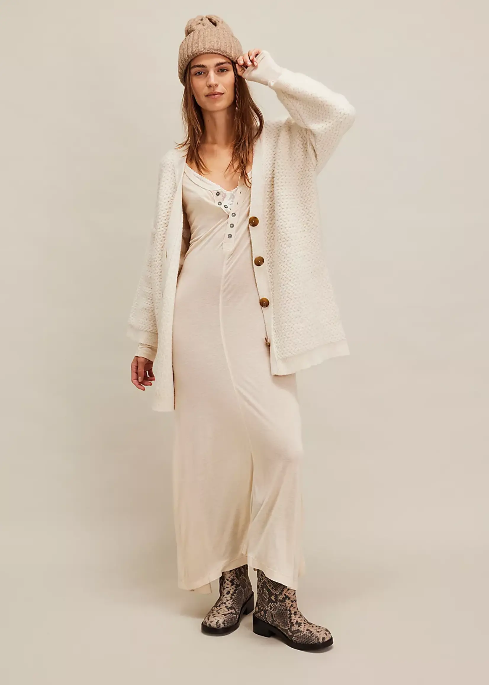 Free People Free People Kimono À Chevrons - Ivory