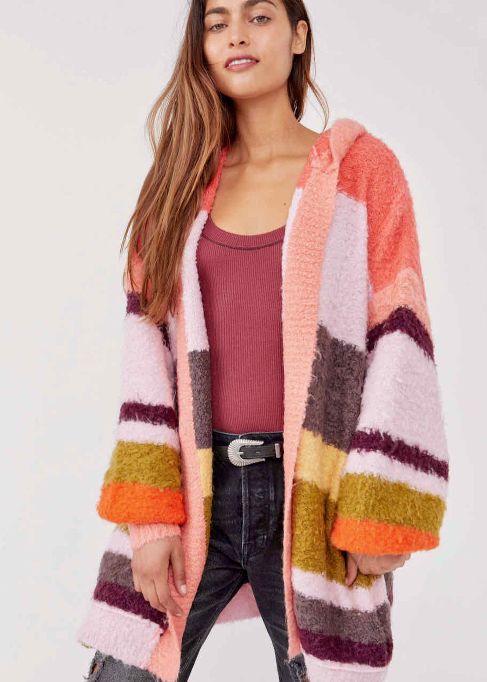 Free People Free People Cardi Dream Team - Desert Coral