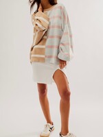 Free People Free People Uptown Stripe Pullover - Camel Grey Combo