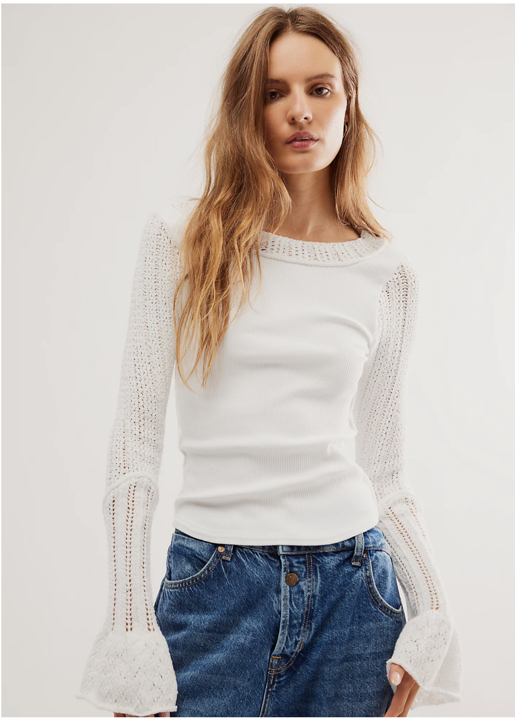 Free People Free People Cuffing Season Top - Ivory