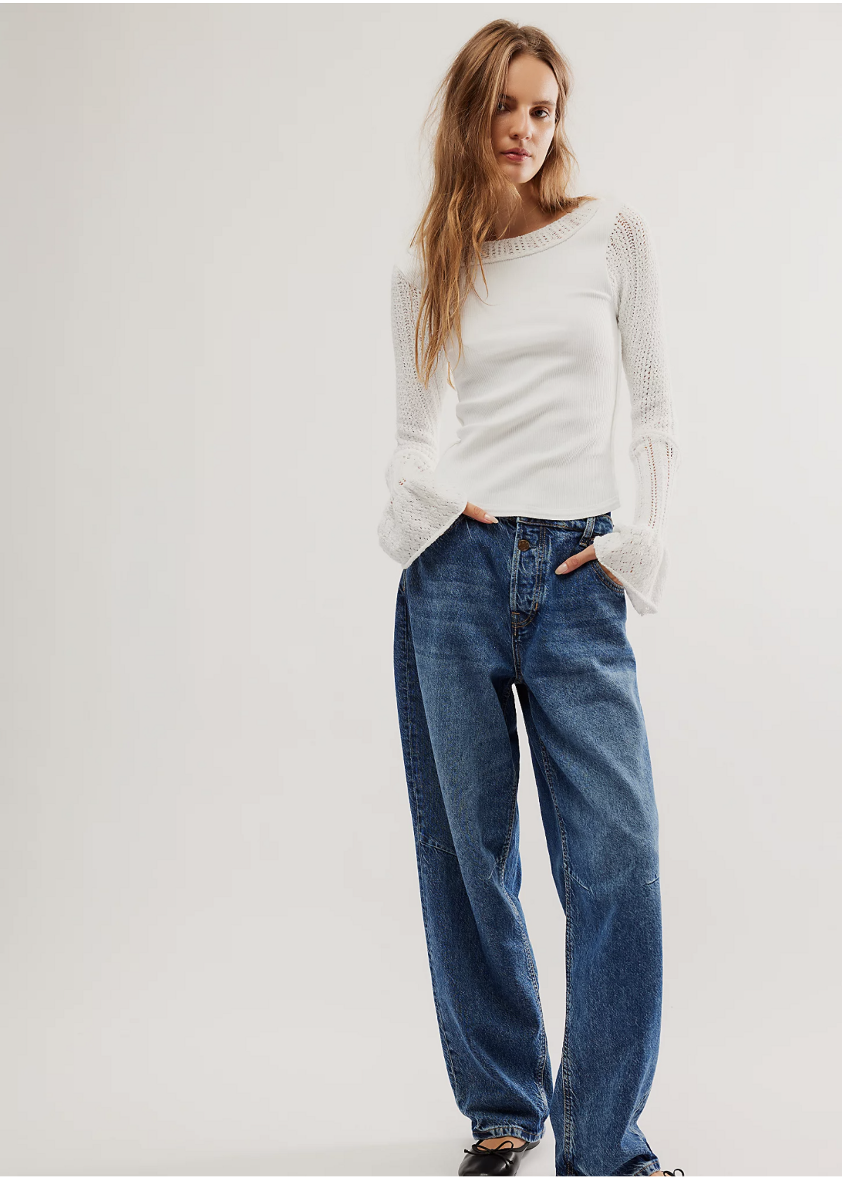 Free People Free People Cuffing Season Top - Ivory