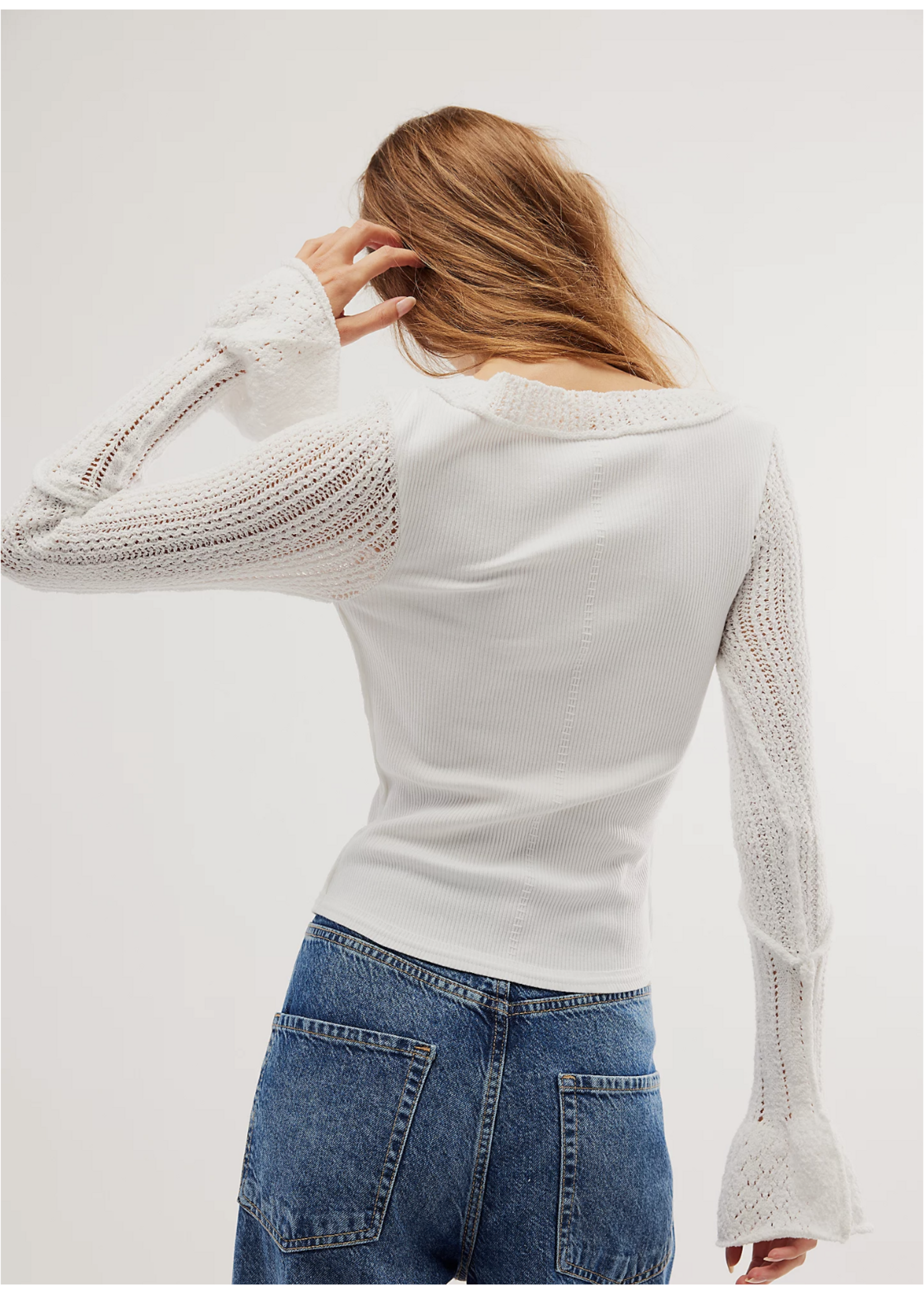 Free People Free People Haut Cuffing Season Top - Ivory