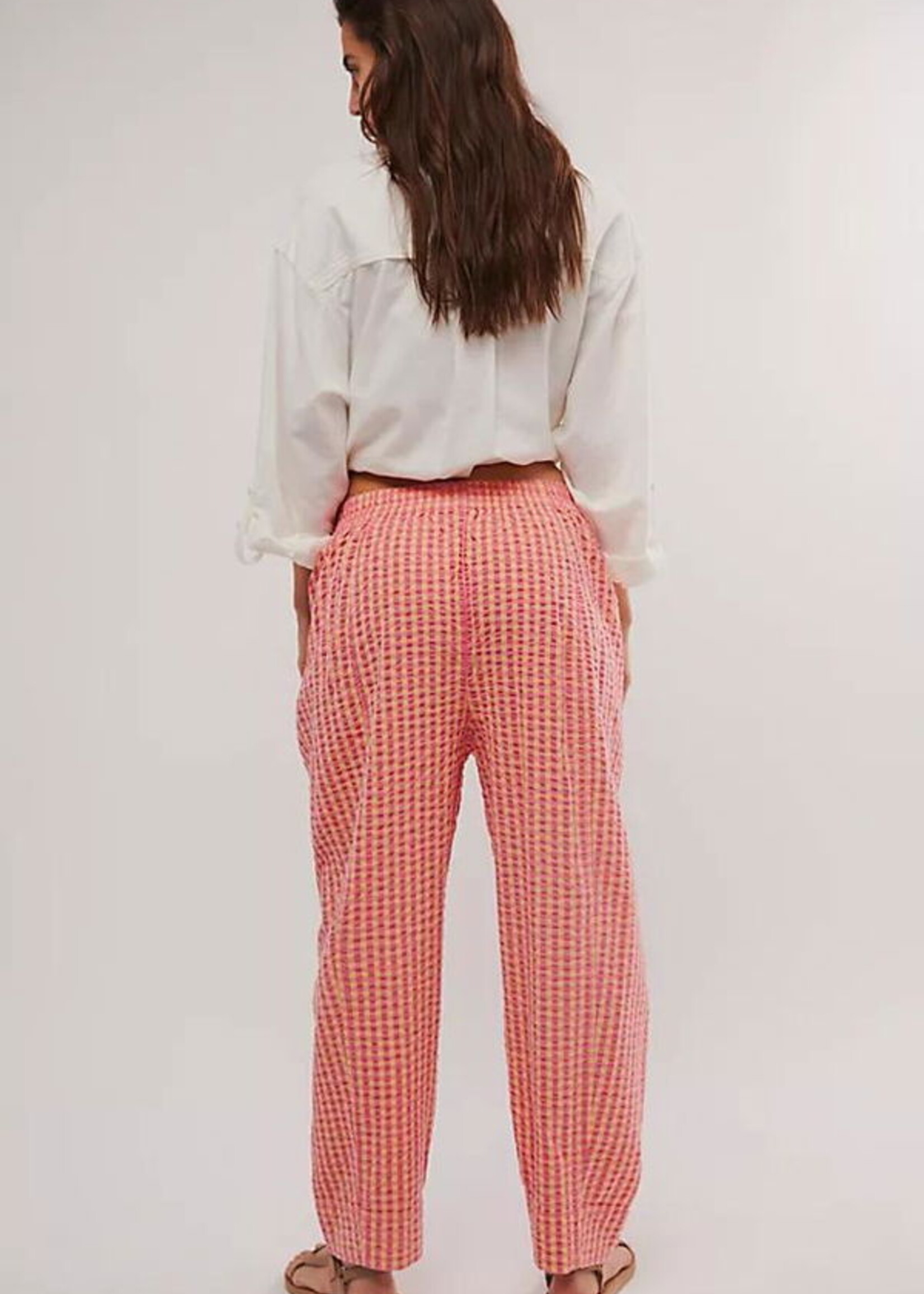 Free People Free People Preppy Poplin Gingham - Pink Combo