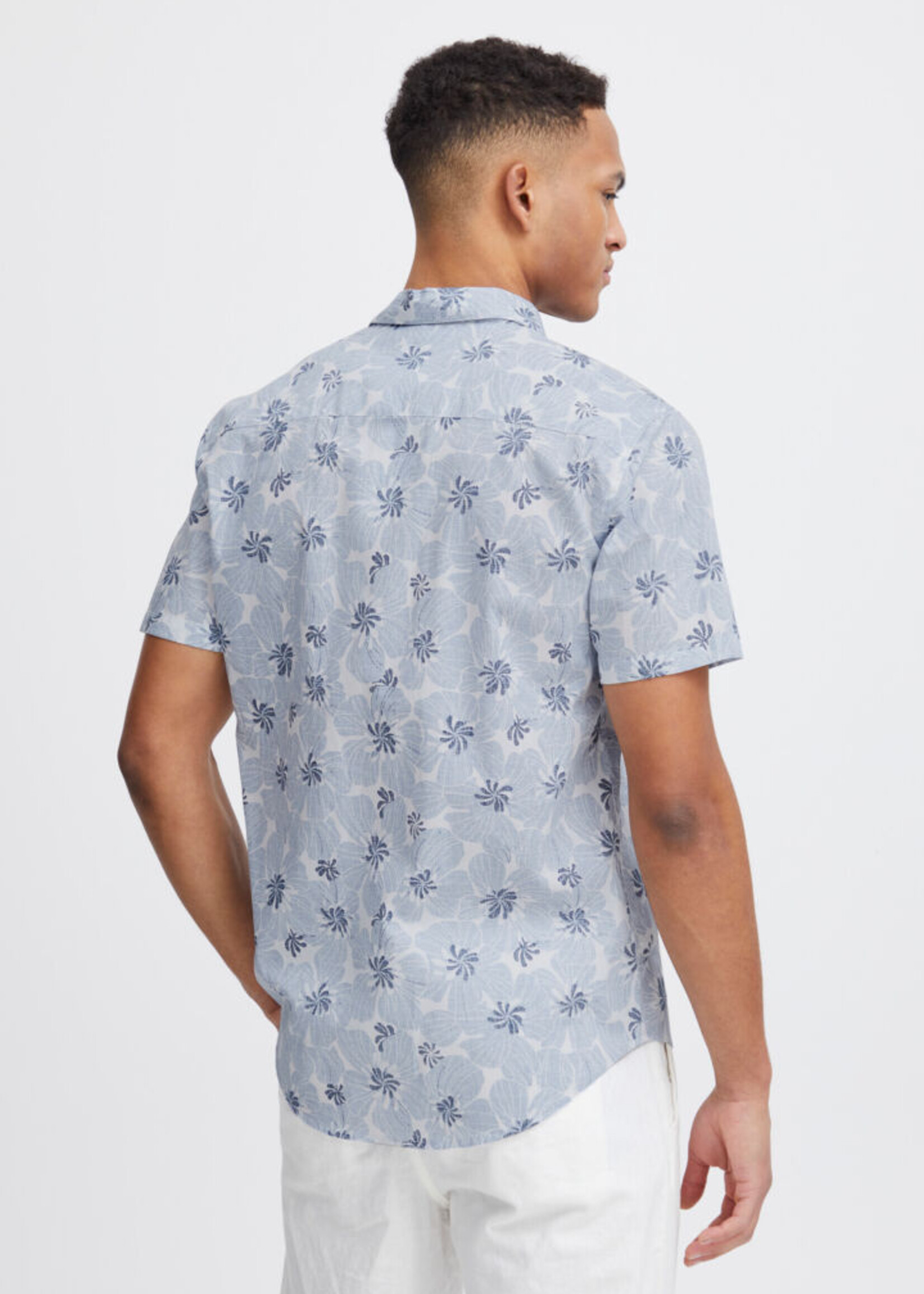 Blend Blend Chemise À Boutons Fleuris - Dress Blue