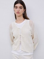 Yerse Yerse Openwork Cardigan With Ties - Natural