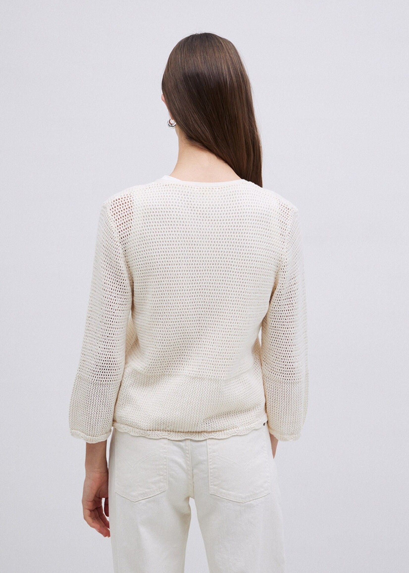 Yerse Yerse Openwork Cardigan With Ties - Natural