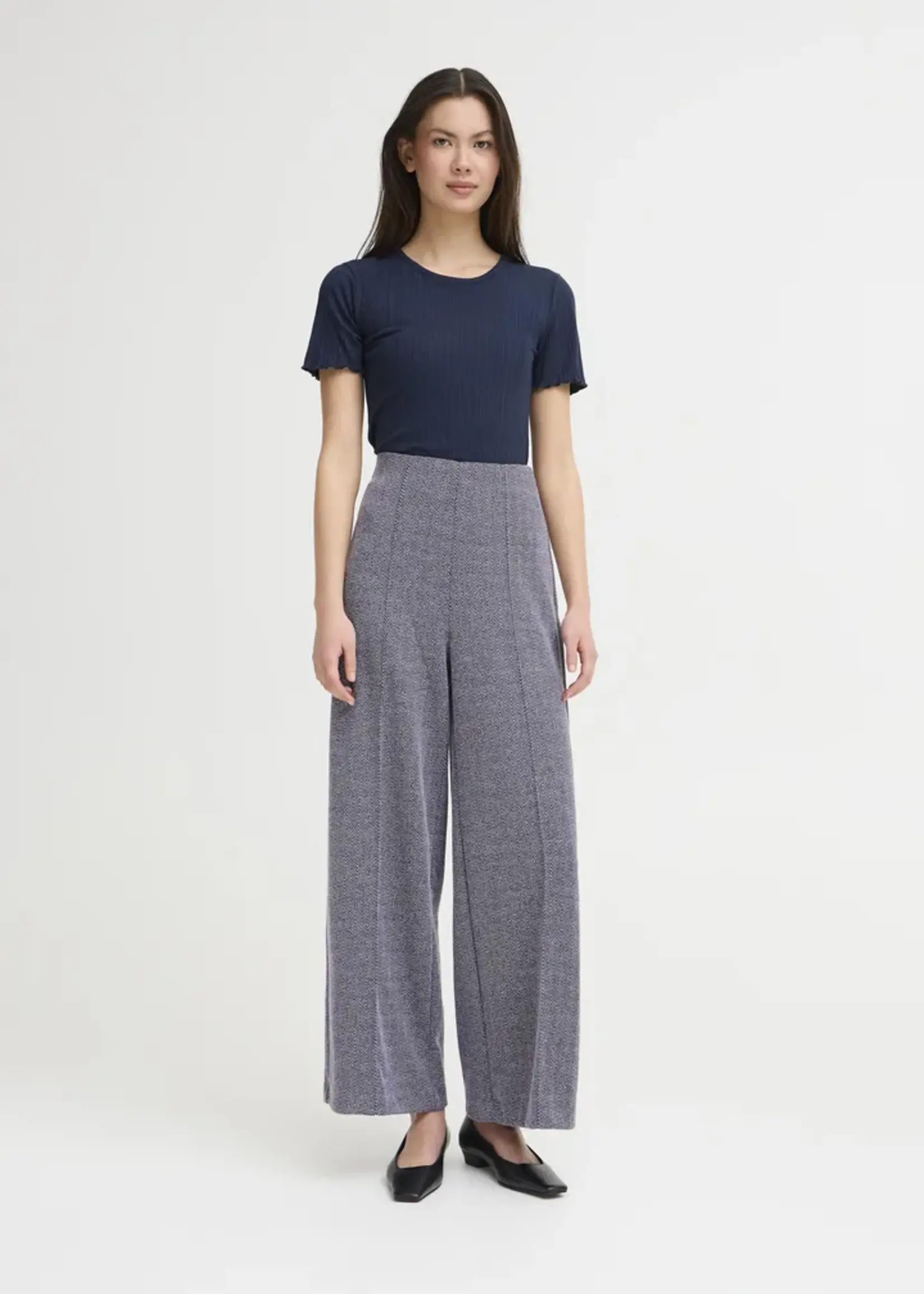 ICHI ICHI IHKate Jacquard Trousers - Patriot Blue