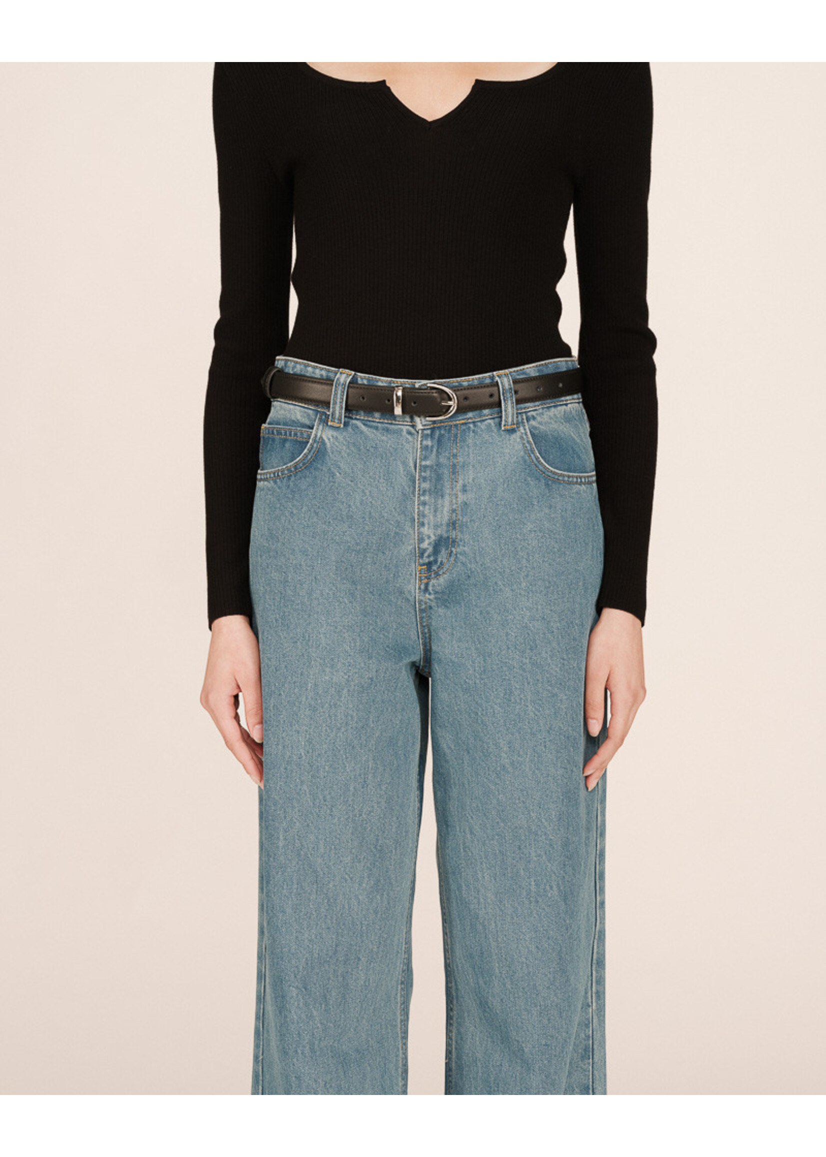 Grace and Mila Grace & Mila Silver Belt - Black