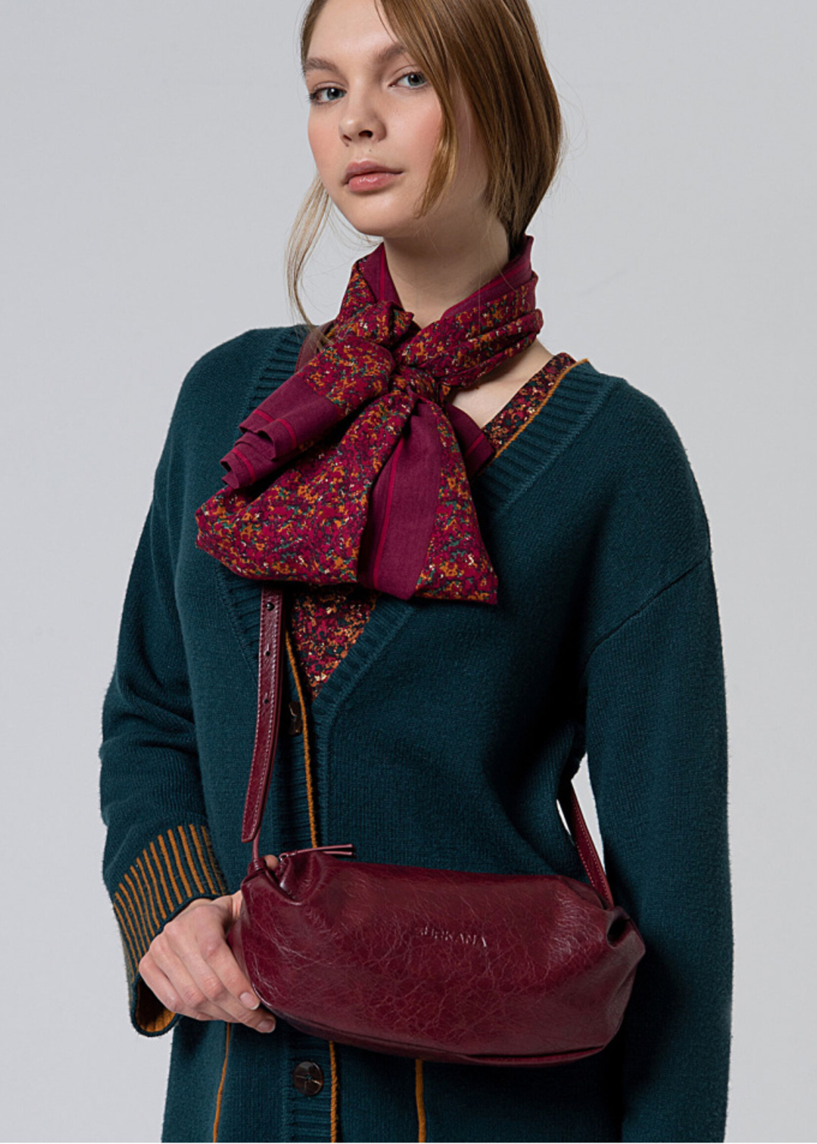 Surkana Surkana Crackled Crossbody Bag - Bourdeaux