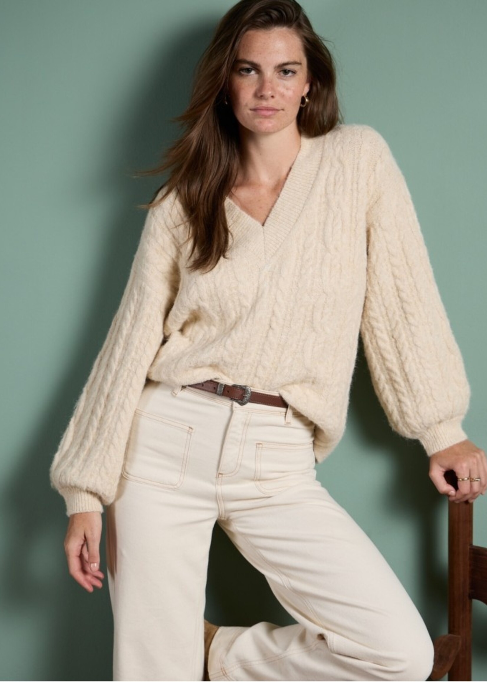 Surkana Surkana Wide Denim Pants - Ecru