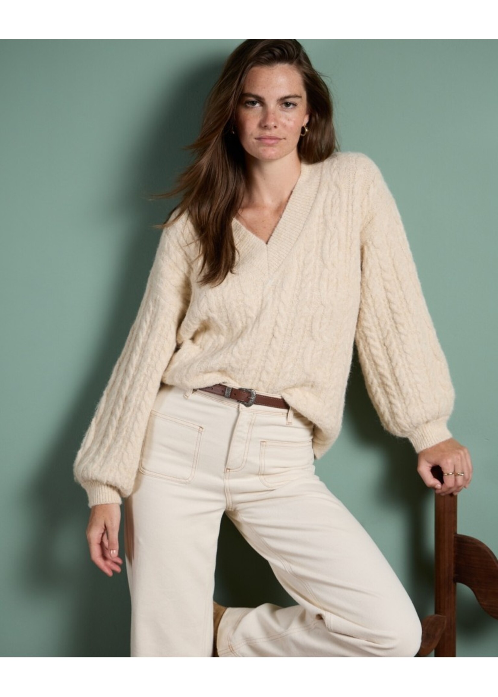 Surkana Surkana Pantalon Large En Jean - Écru