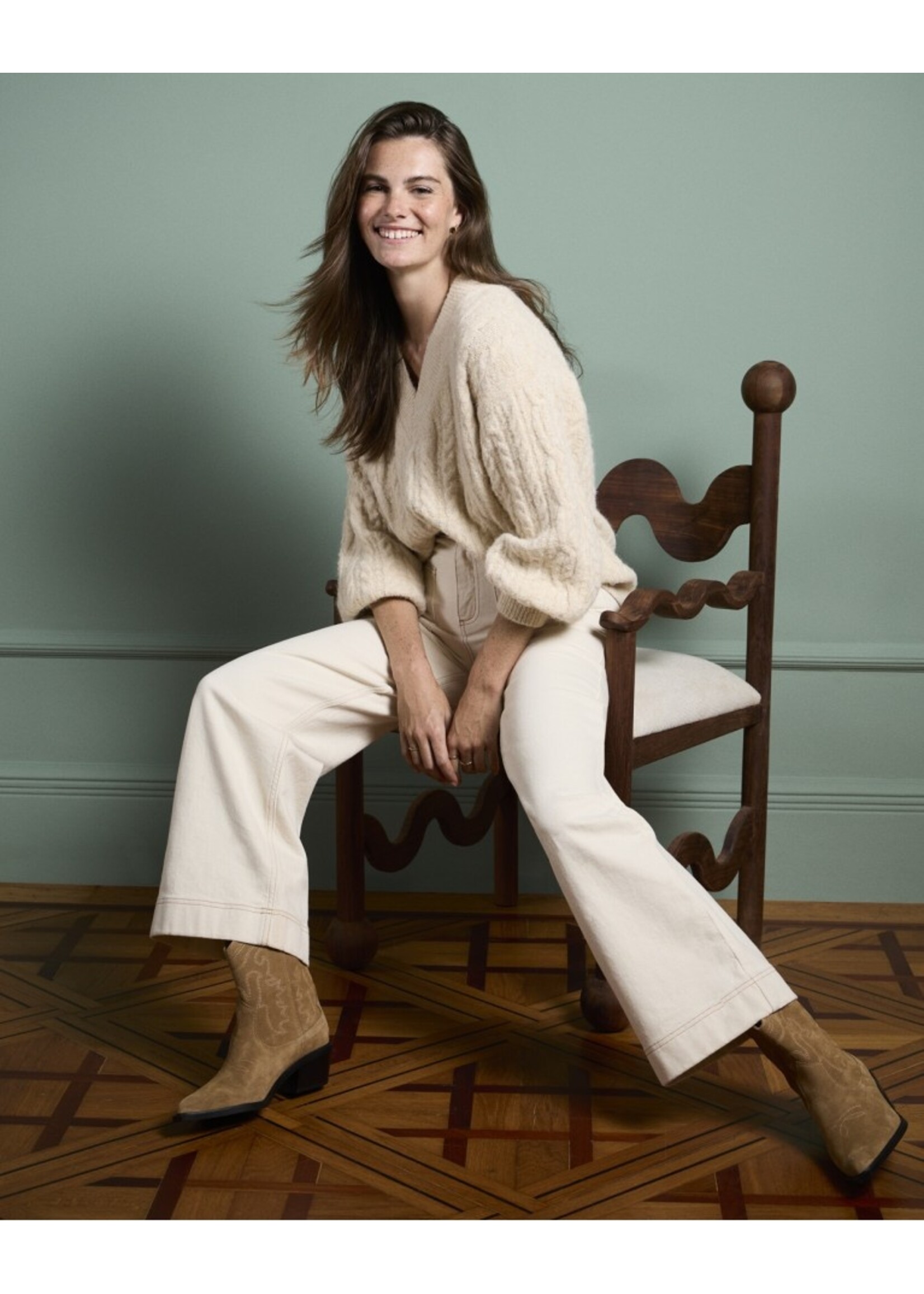 Surkana Surkana Pantalon Large En Jean - Écru