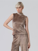 Surkana Surkana Sleeveless Velvet Tank Top - Beige