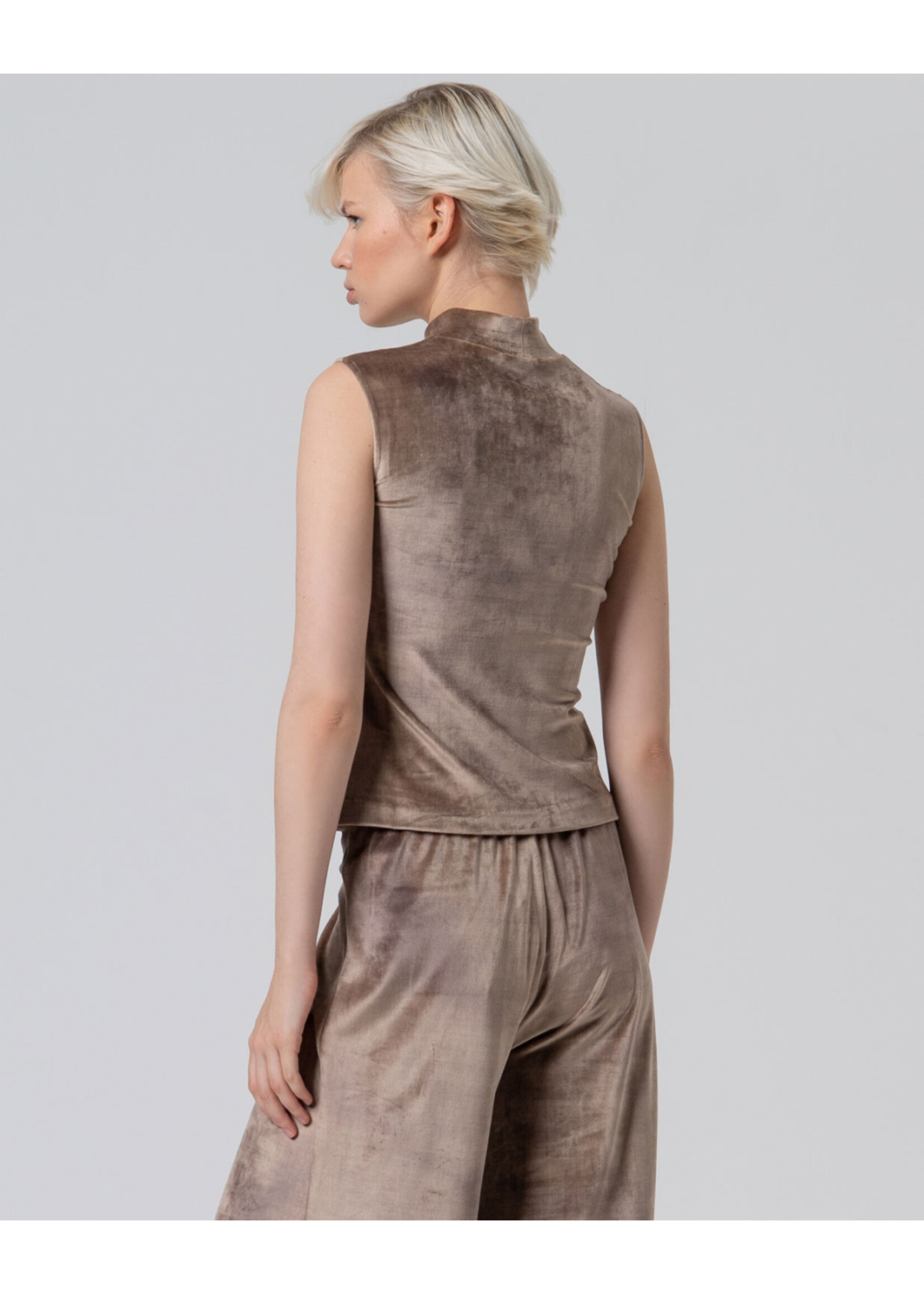 Surkana Surkana Débardeur En Velours Sans Manches - Beige