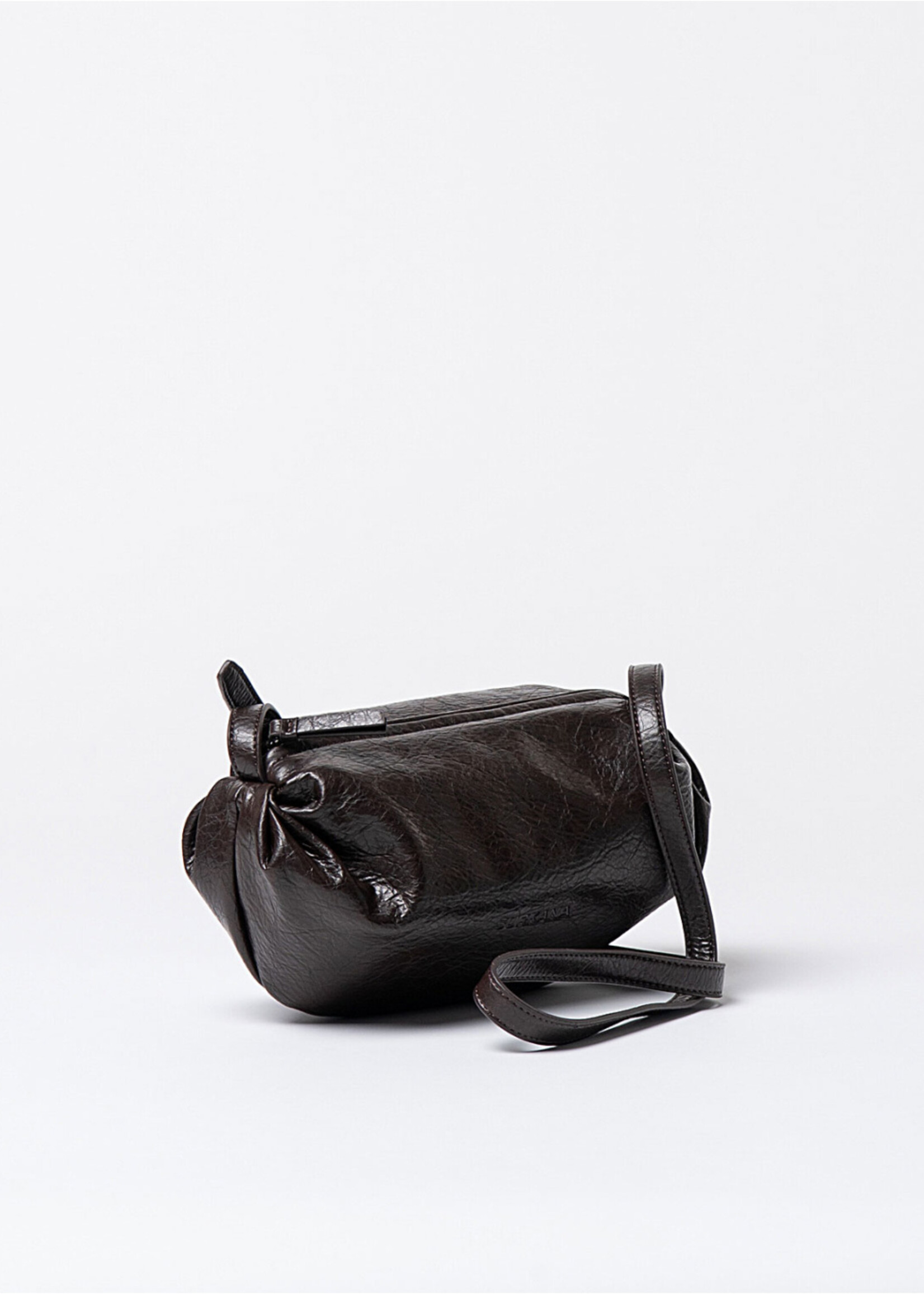 Surkana Surkana Crackled Crossbody Bag - Chocolate