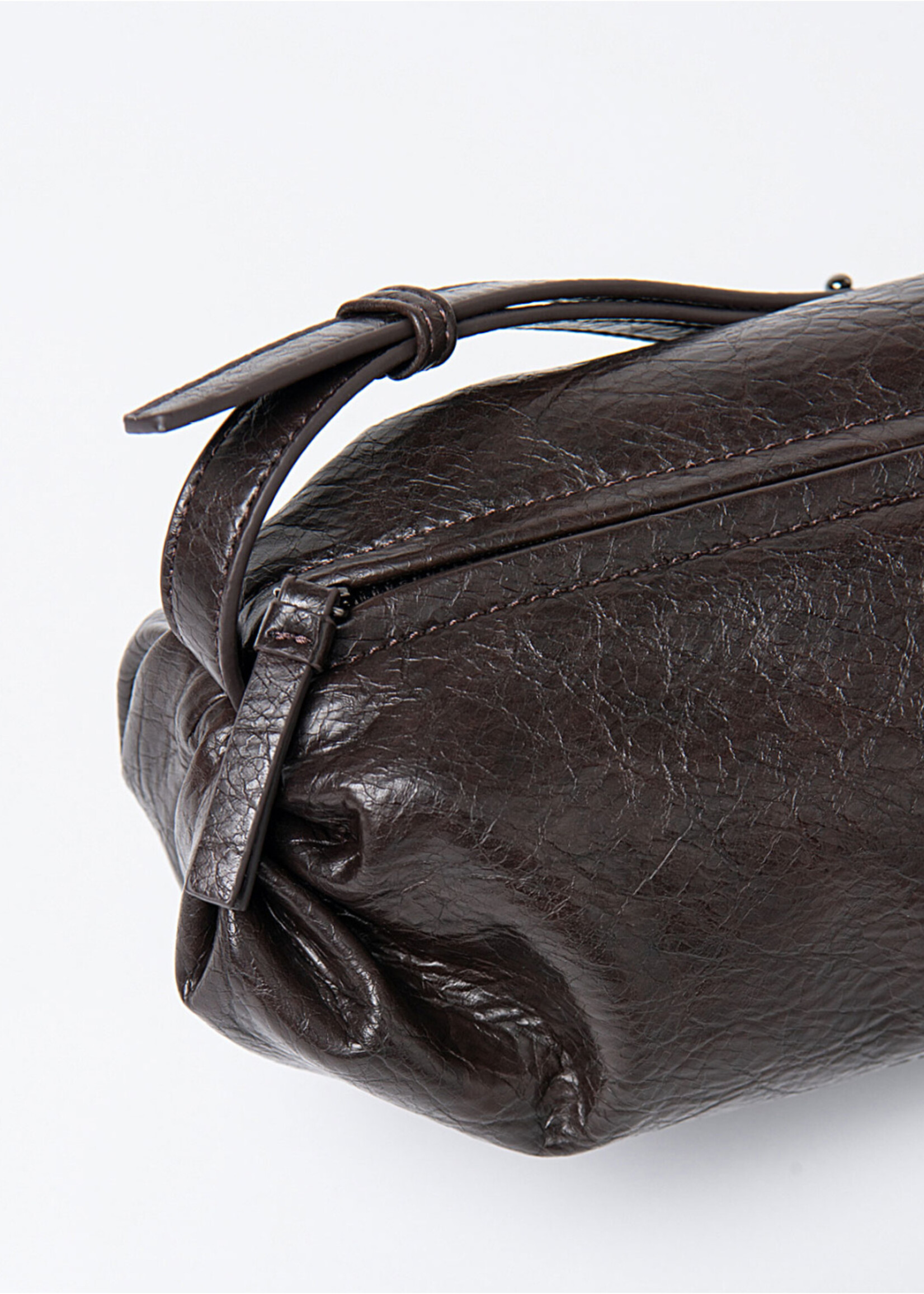 Surkana Surkana Crackled Crossbody Bag - Chocolate