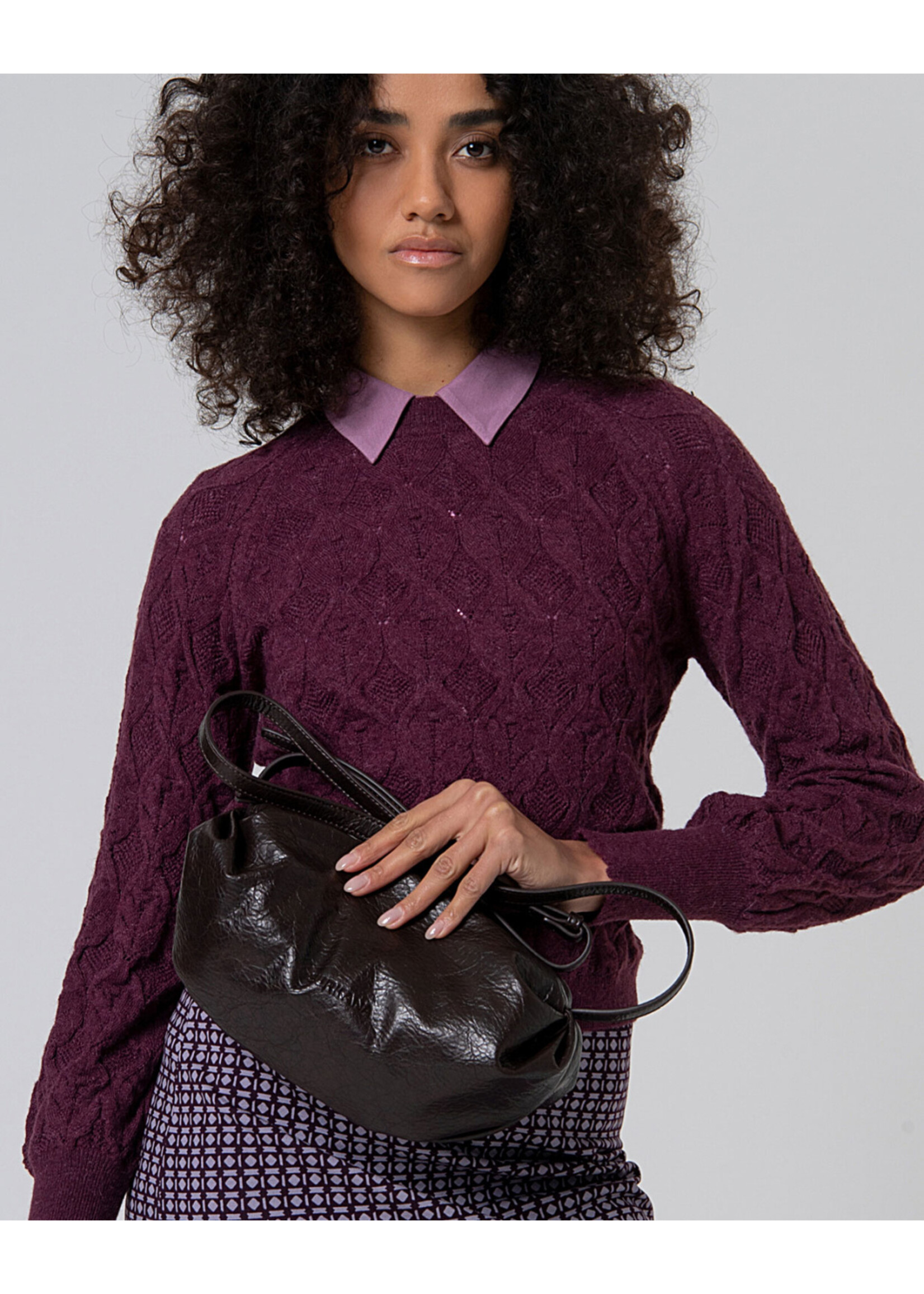 Surkana Surkana Crackled Crossbody Bag - Chocolate