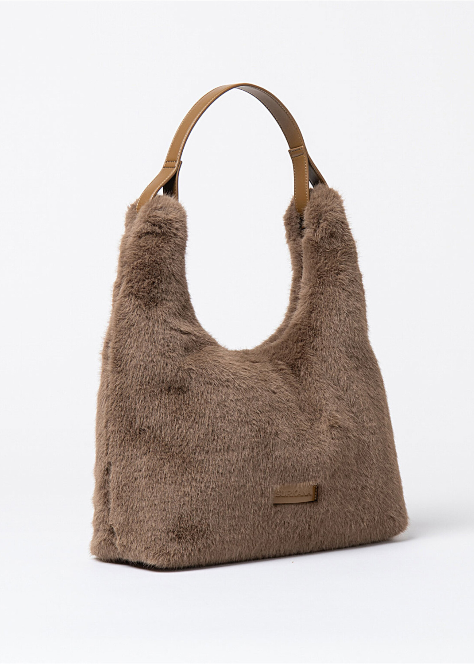 Surkana Surkana Faux Fur Shoulder Bag - Khaki