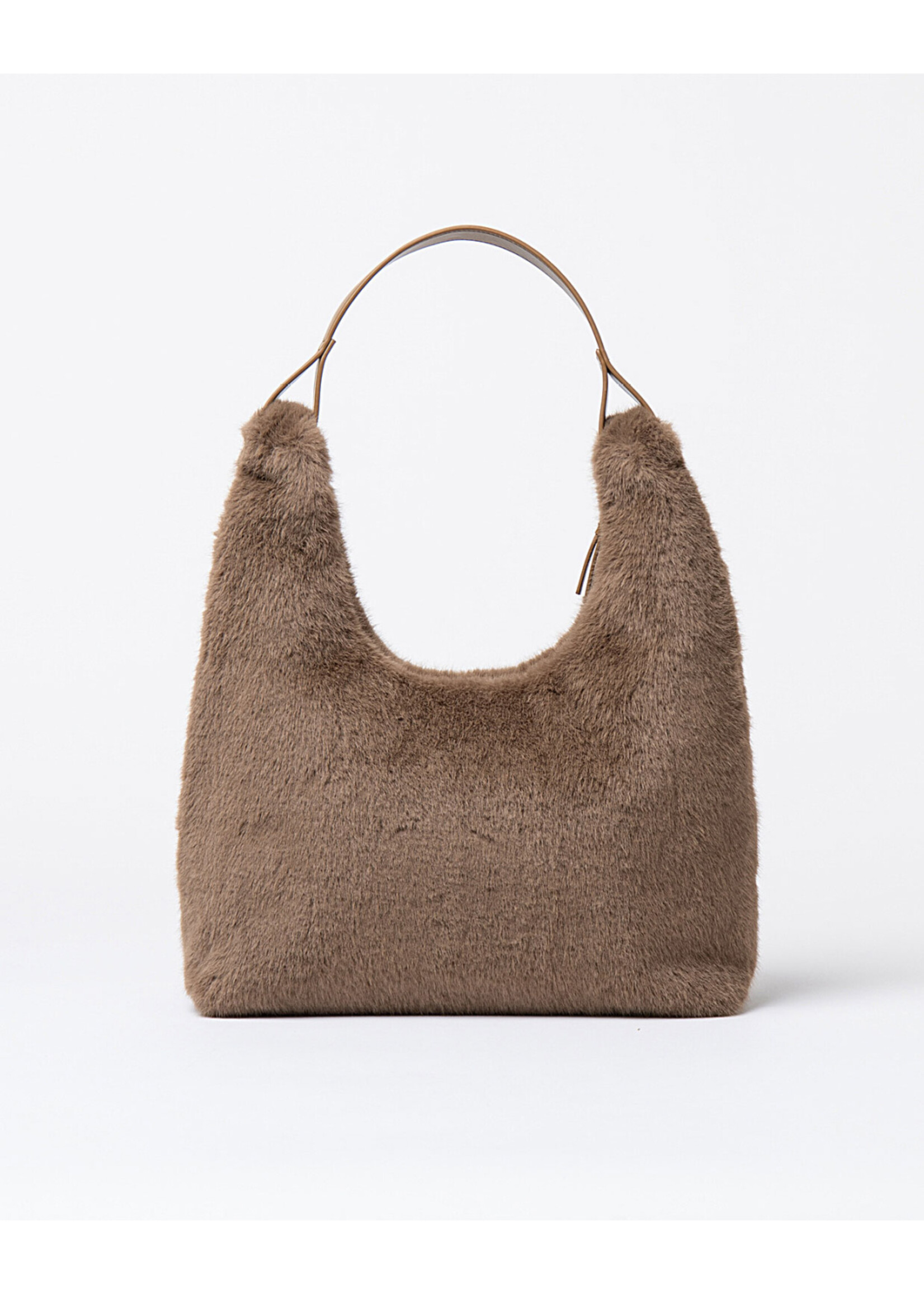 Surkana Surkana Faux Fur Shoulder Bag - Khaki