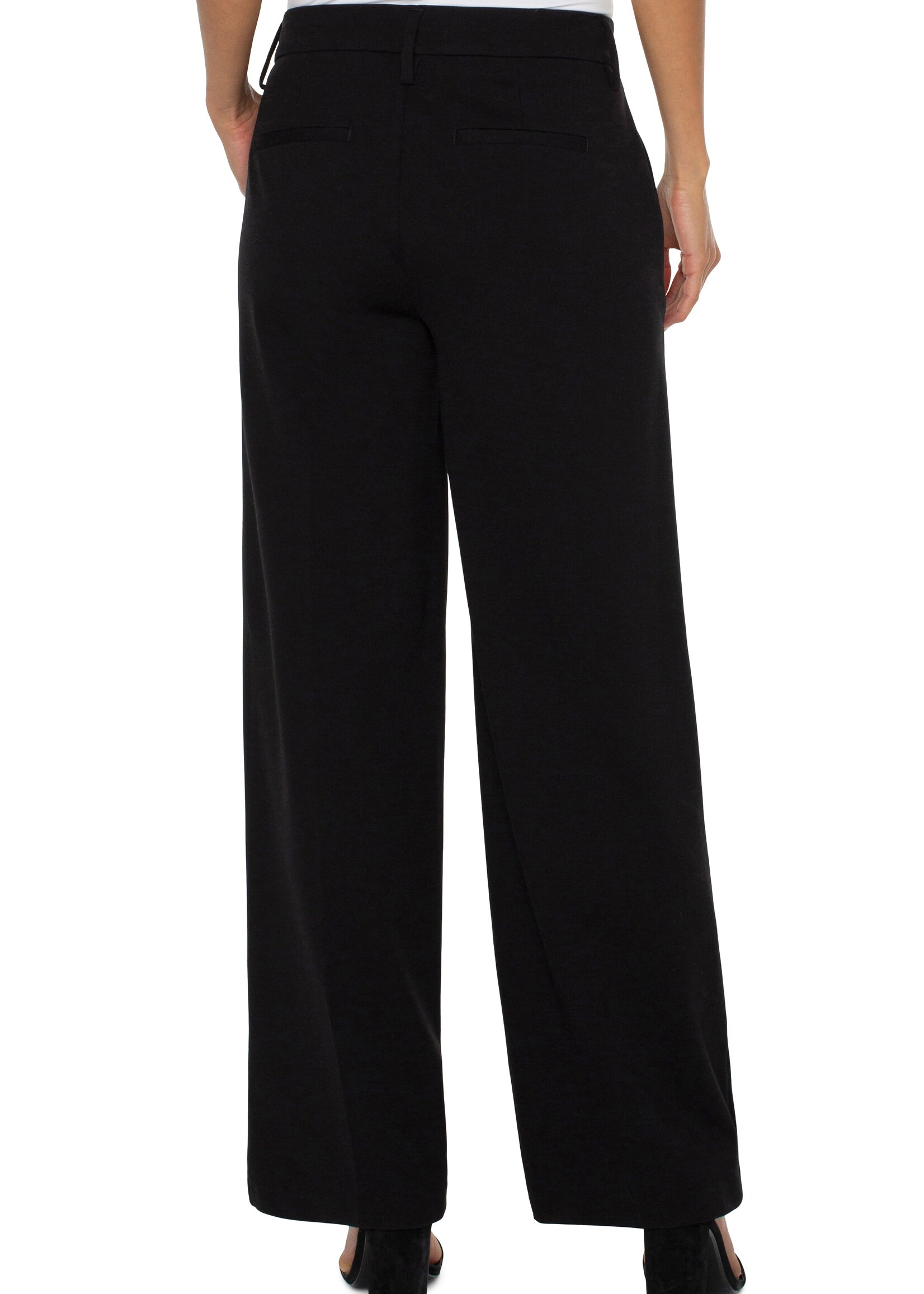 Liverpool Liverpool Kelsey Crop Wide Leg Trouser - Black