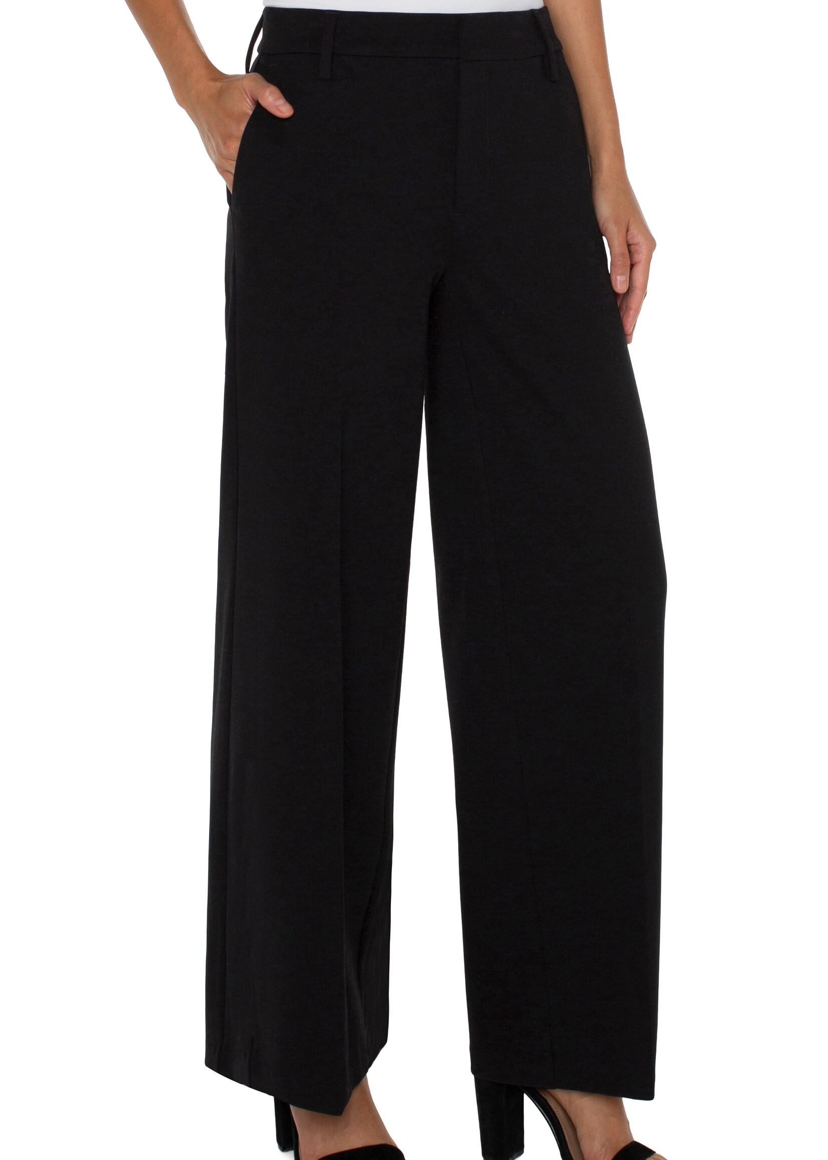 Liverpool Liverpool Pantalon Large Kelsey Crop - Noir