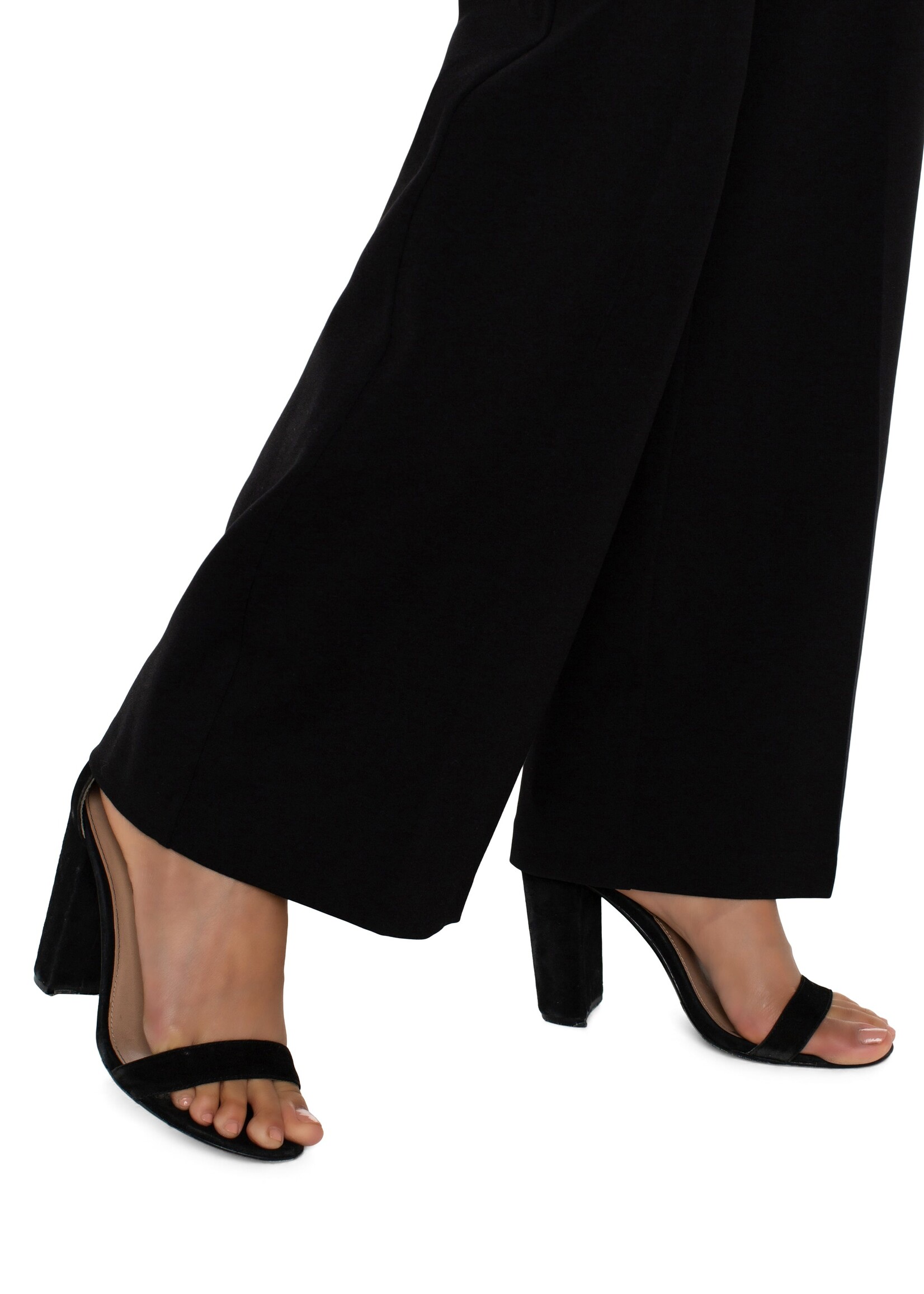 Liverpool Liverpool Kelsey Crop Wide Leg Trouser - Black