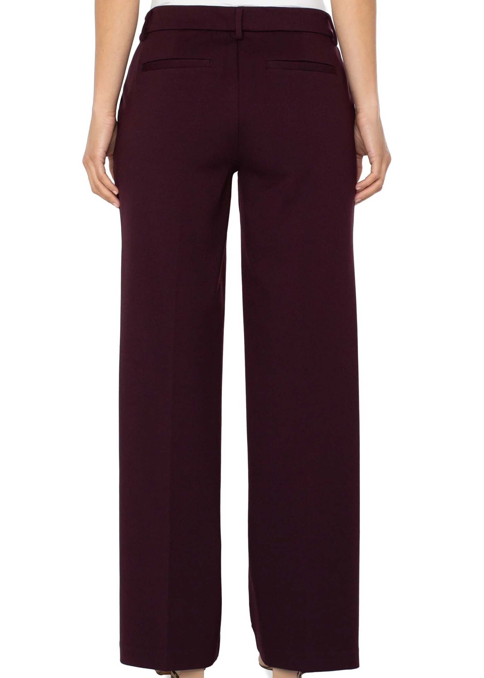 Liverpool Liverpool Kelsey Crop Wide Leg Trouser - Dark Plum