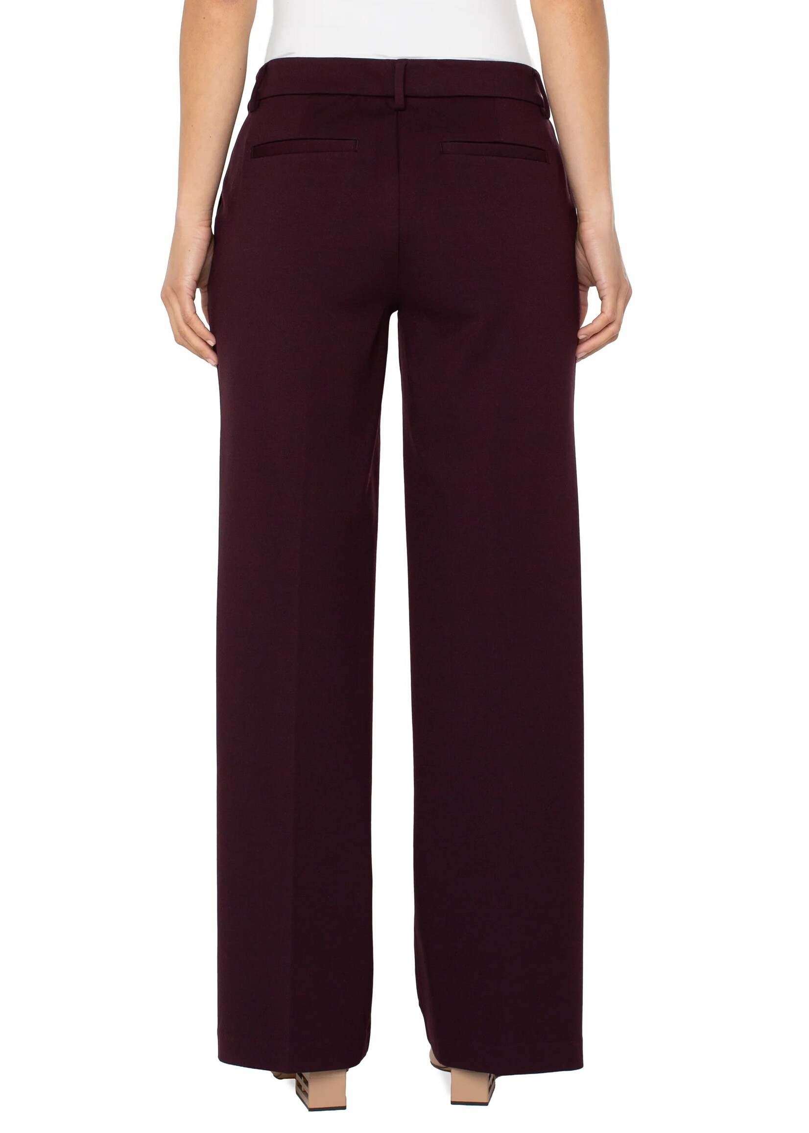Liverpool Liverpool Pantalon Large Kelsey Crop - Dark Plum