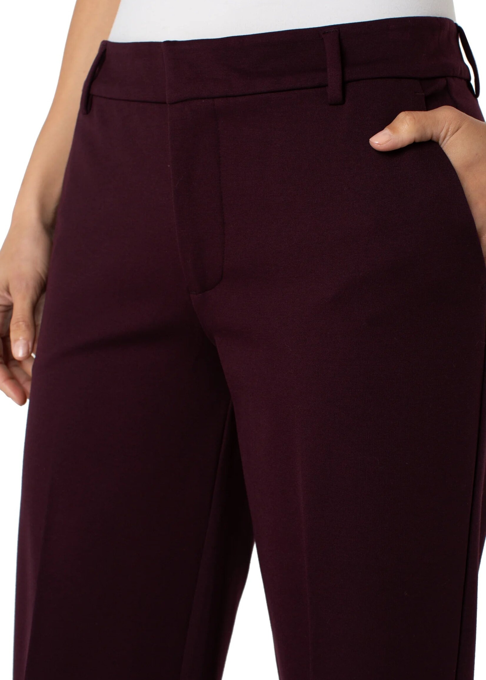Liverpool Liverpool Kelsey Crop Wide Leg Trouser - Dark Plum