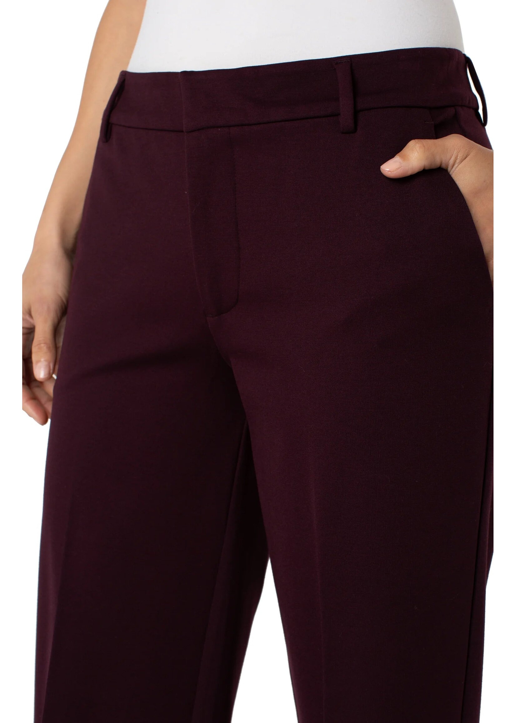 Liverpool Liverpool Kelsey Crop Wide Leg Trouser - Dark Plum