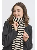 Fransa Fransa Stripy Scarf - Whisper White