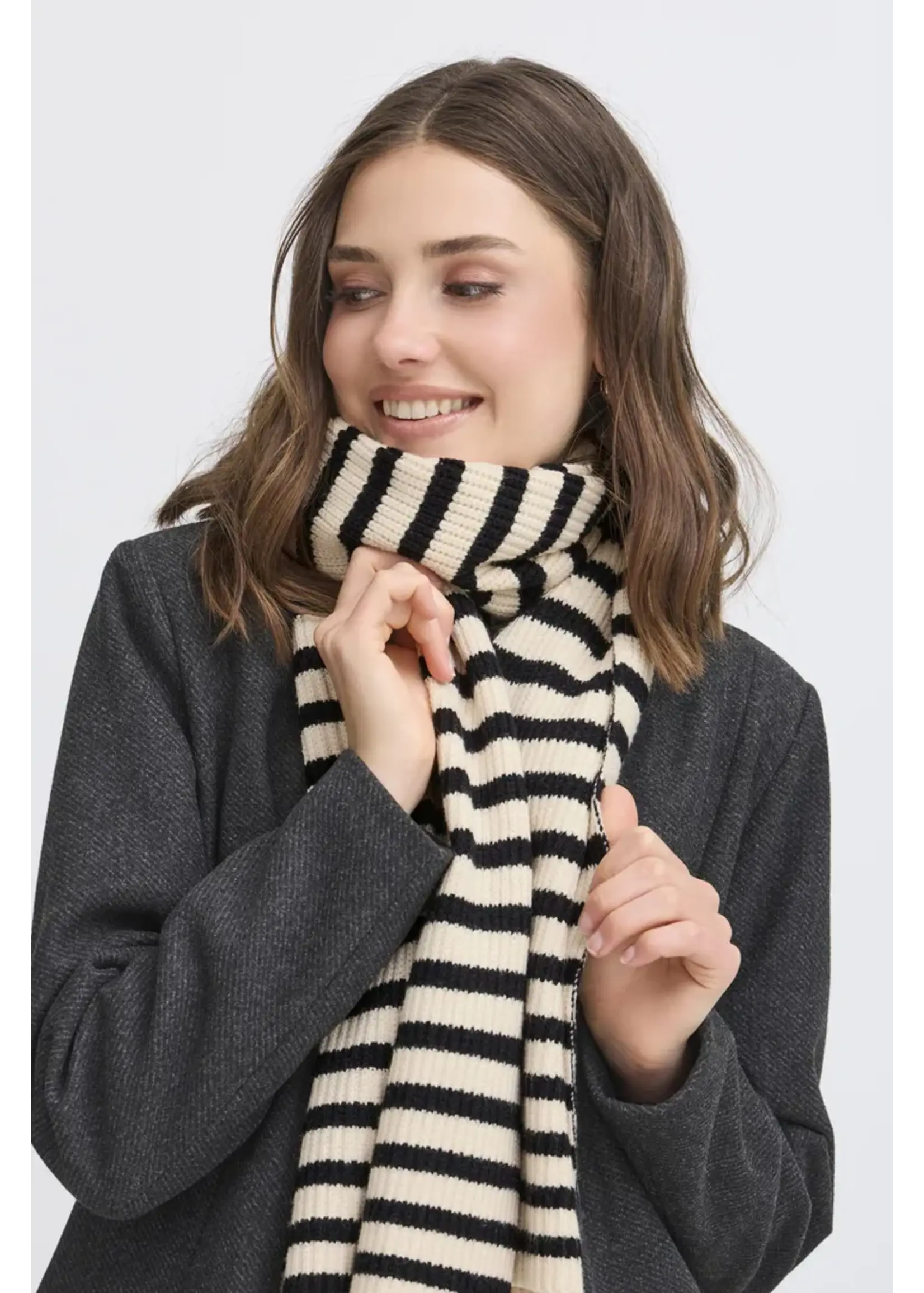 Fransa Fransa Écharpe Stripy - Whisper White
