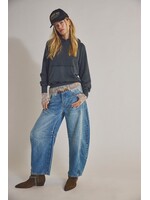 Free People Free People Good Luck Mid Rise Barrel - Ultra Light Beam