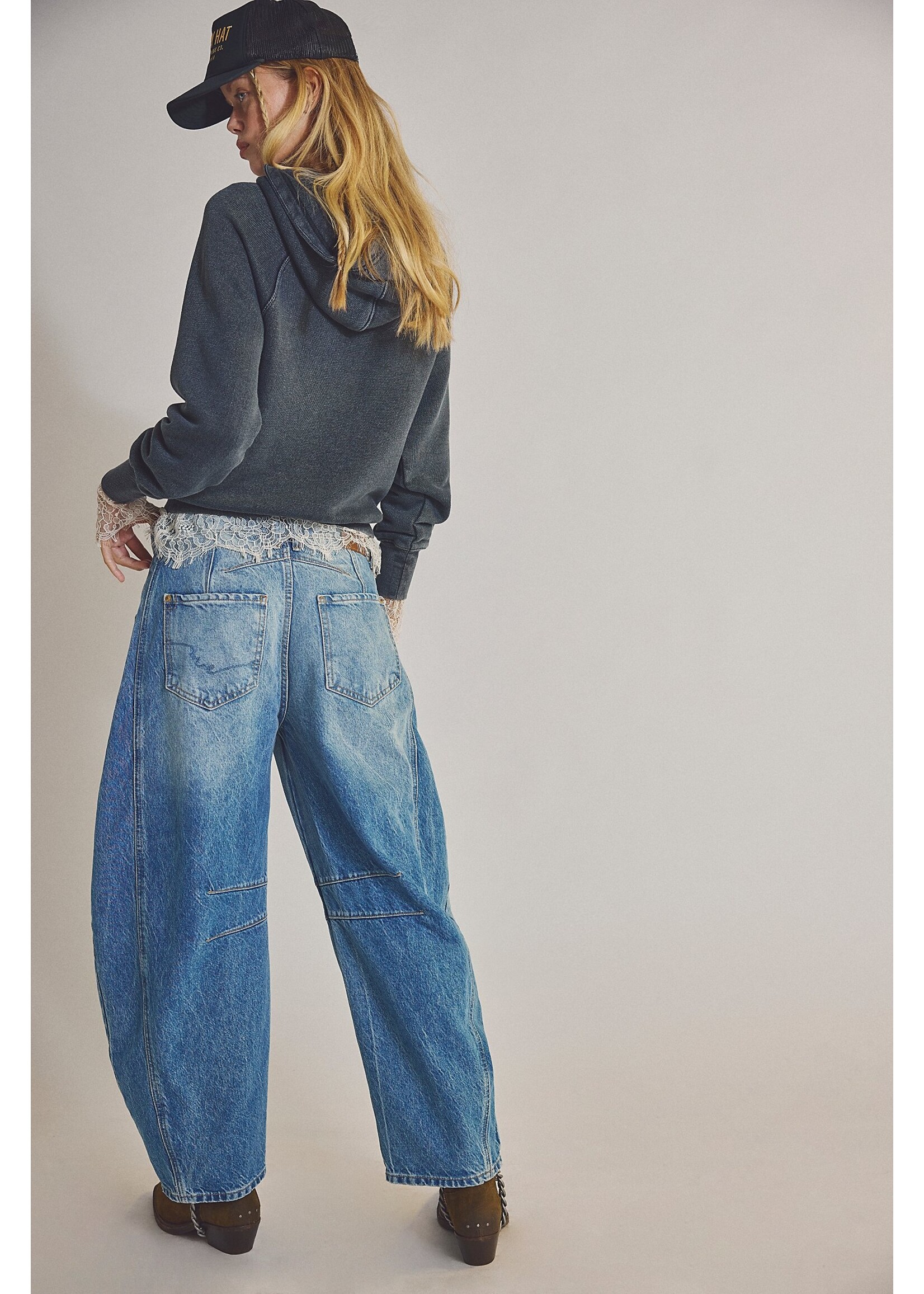 Free People Free People Good Luck Mid Rise Barrel - Ultra Light Beam