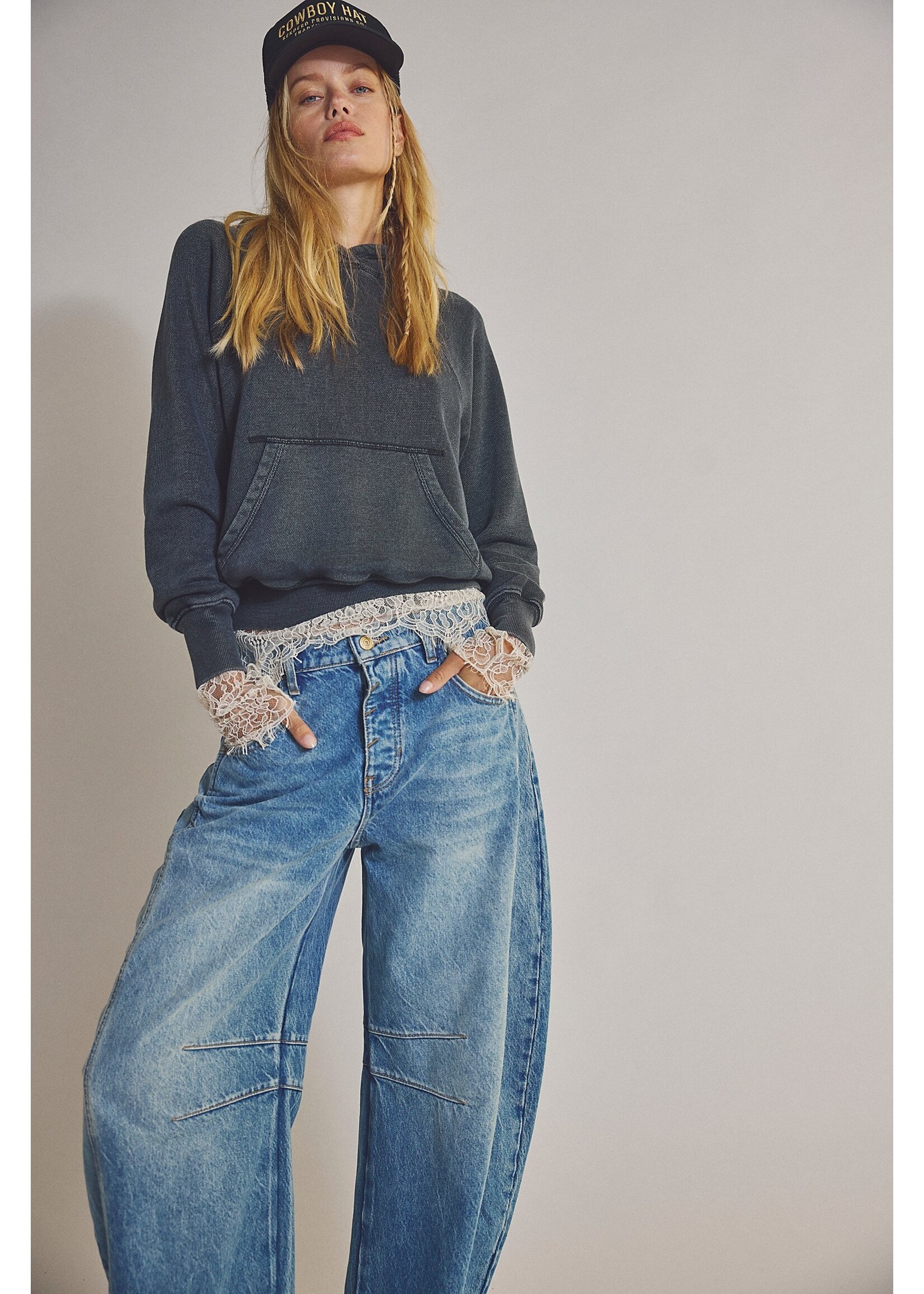 Free People Free People Barrel Mi-Hauteur Good Luck - Ultra Light Beam