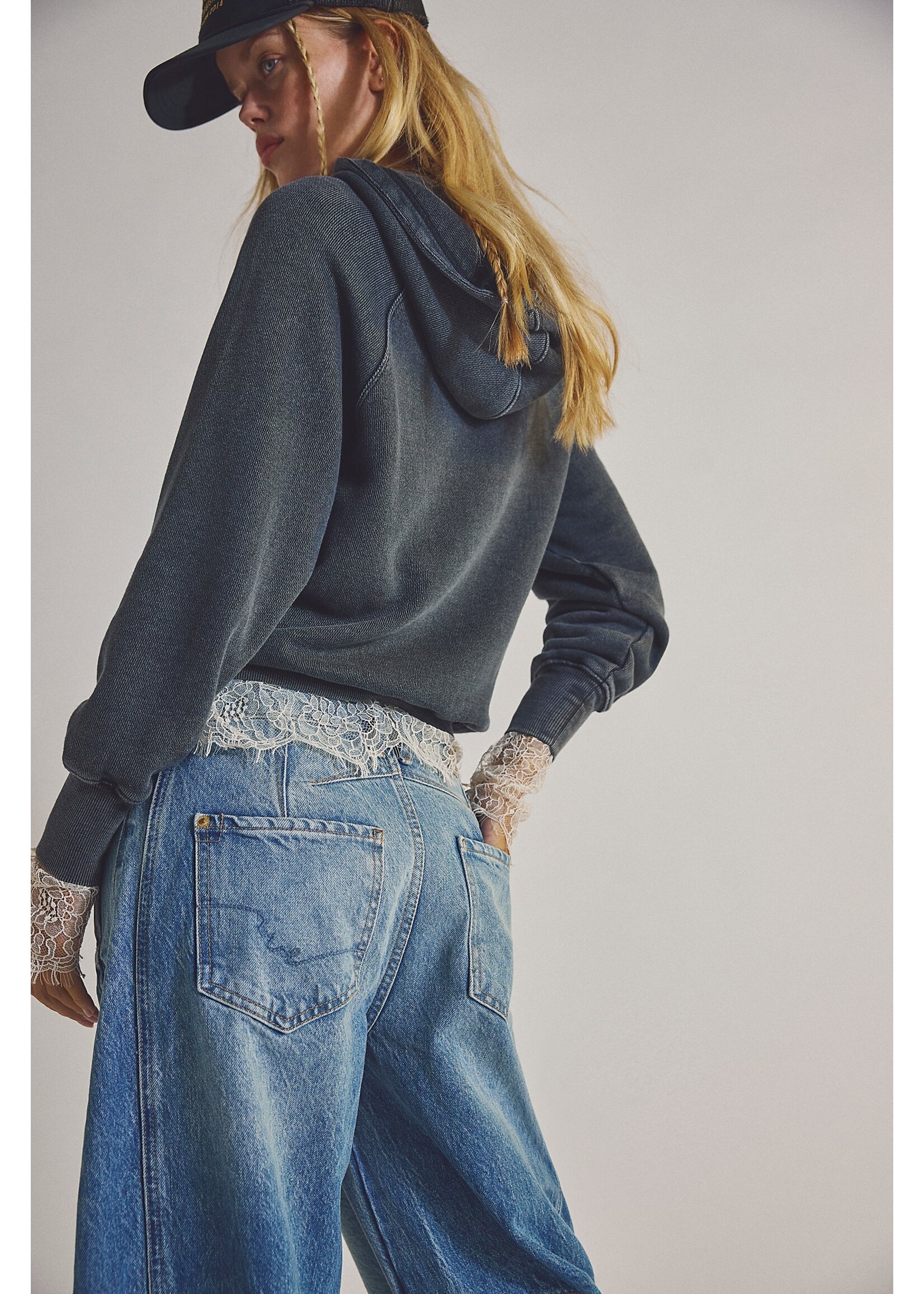 Free People Free People Good Luck Mid Rise Barrel - Ultra Light Beam