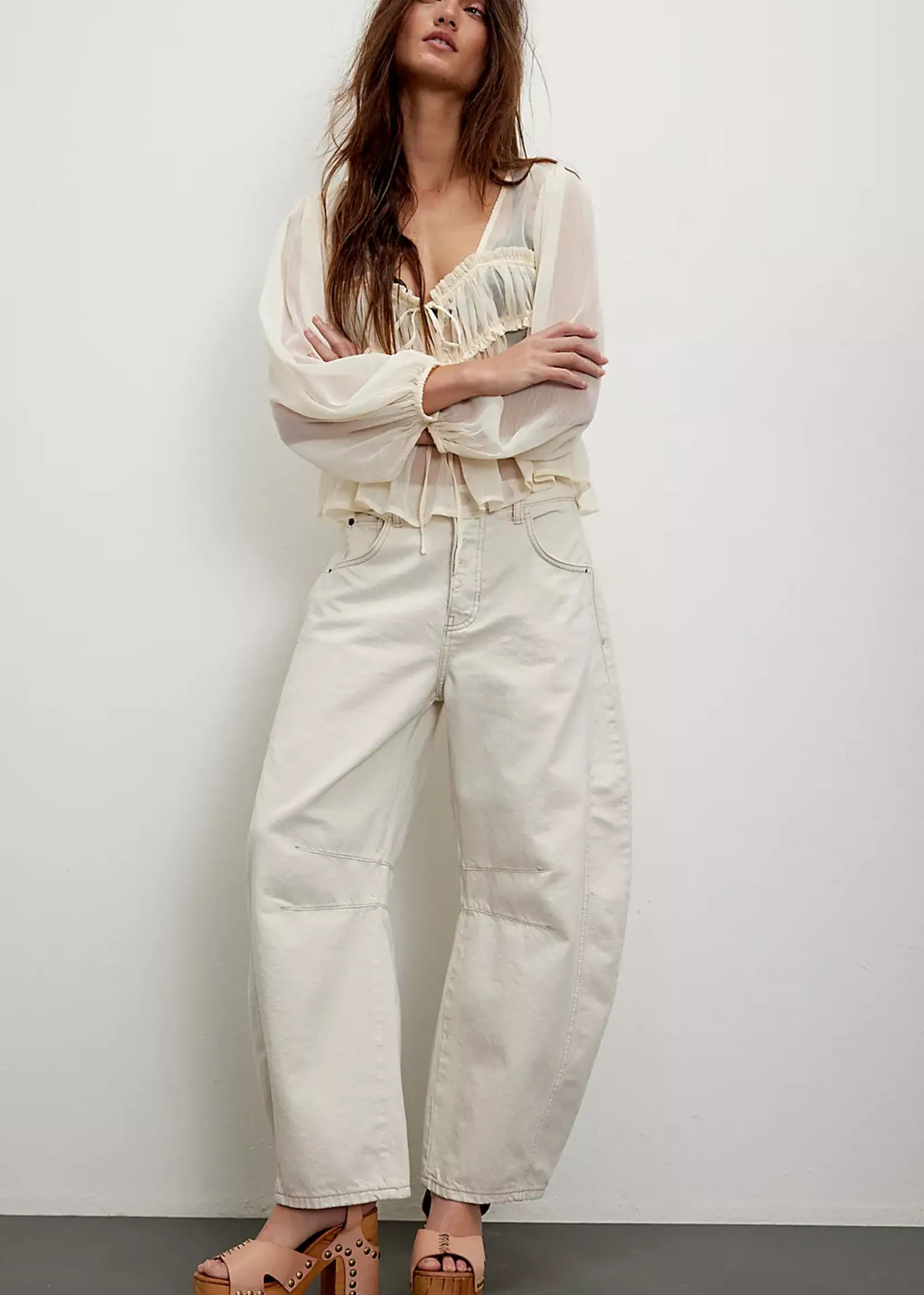 Free People Free People Barrel Mi-Hauteur Good Luck - Milk