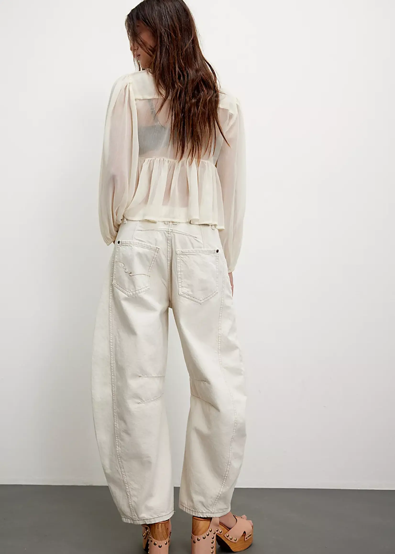 Free People Free People Barrel Mi-Hauteur Good Luck - Milk