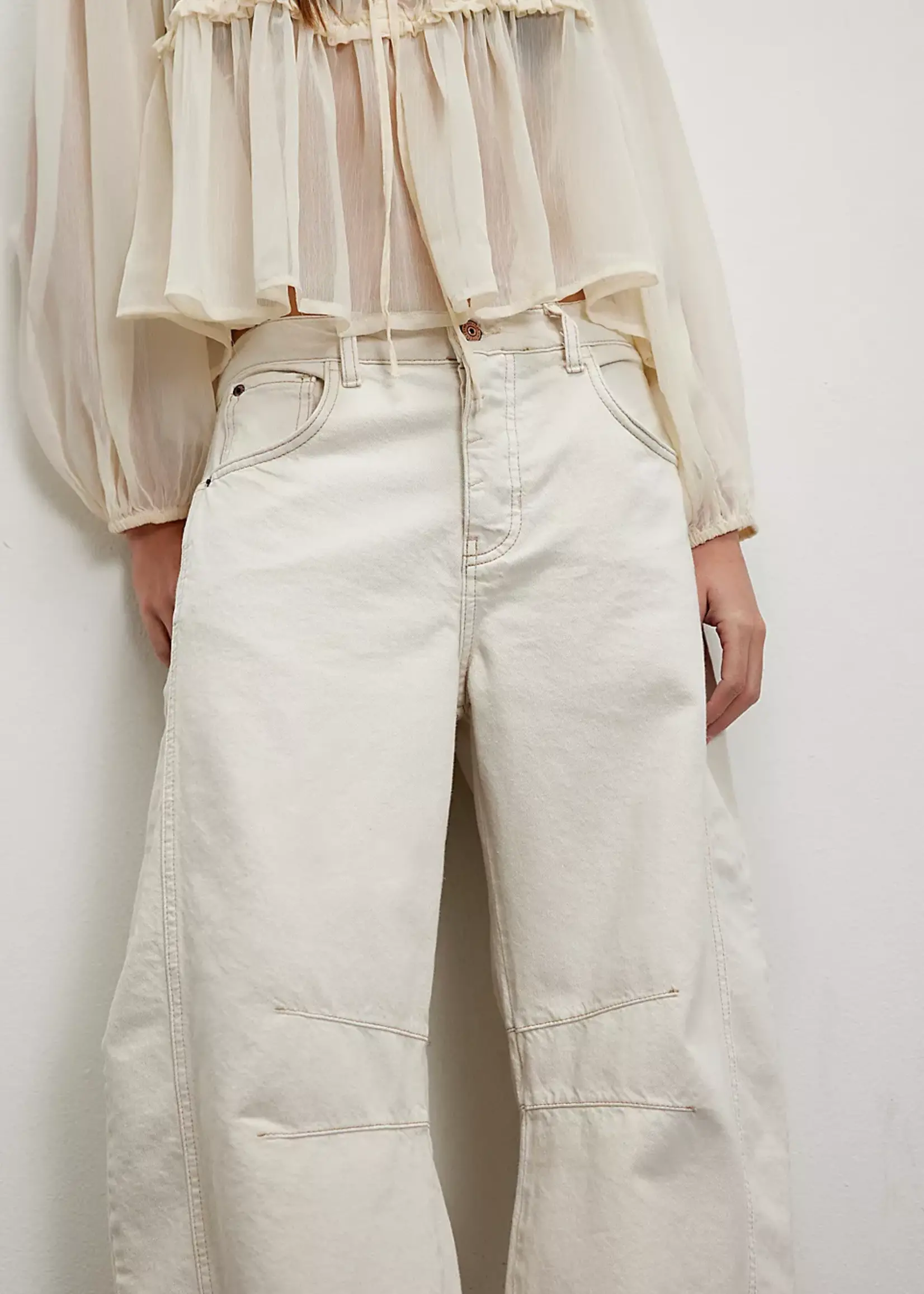 Free People Free People Good Luck Mid Rise Barrel - Milk