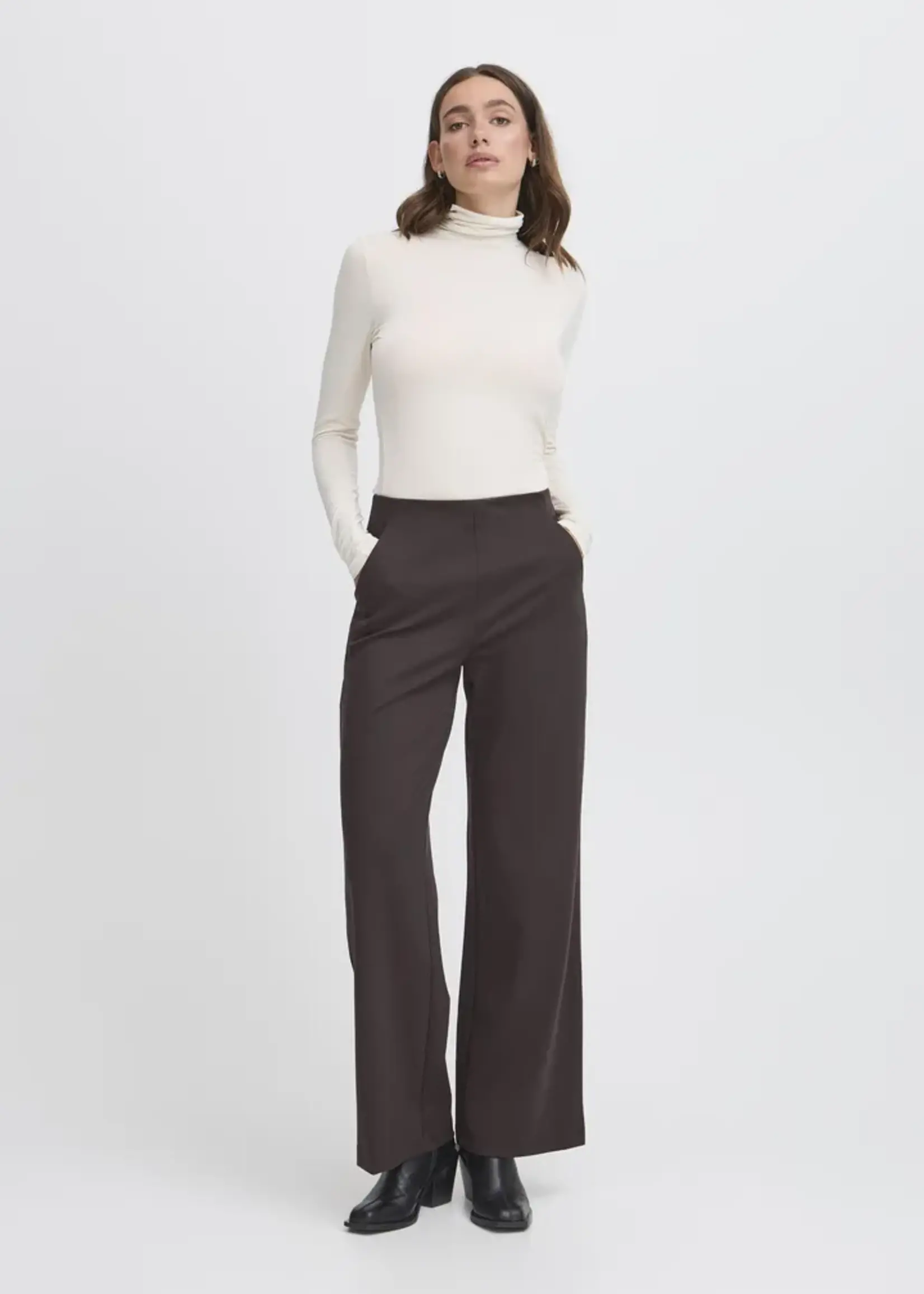 ICHI ICHI IHKate Wide Trousers - Chocolate Torte