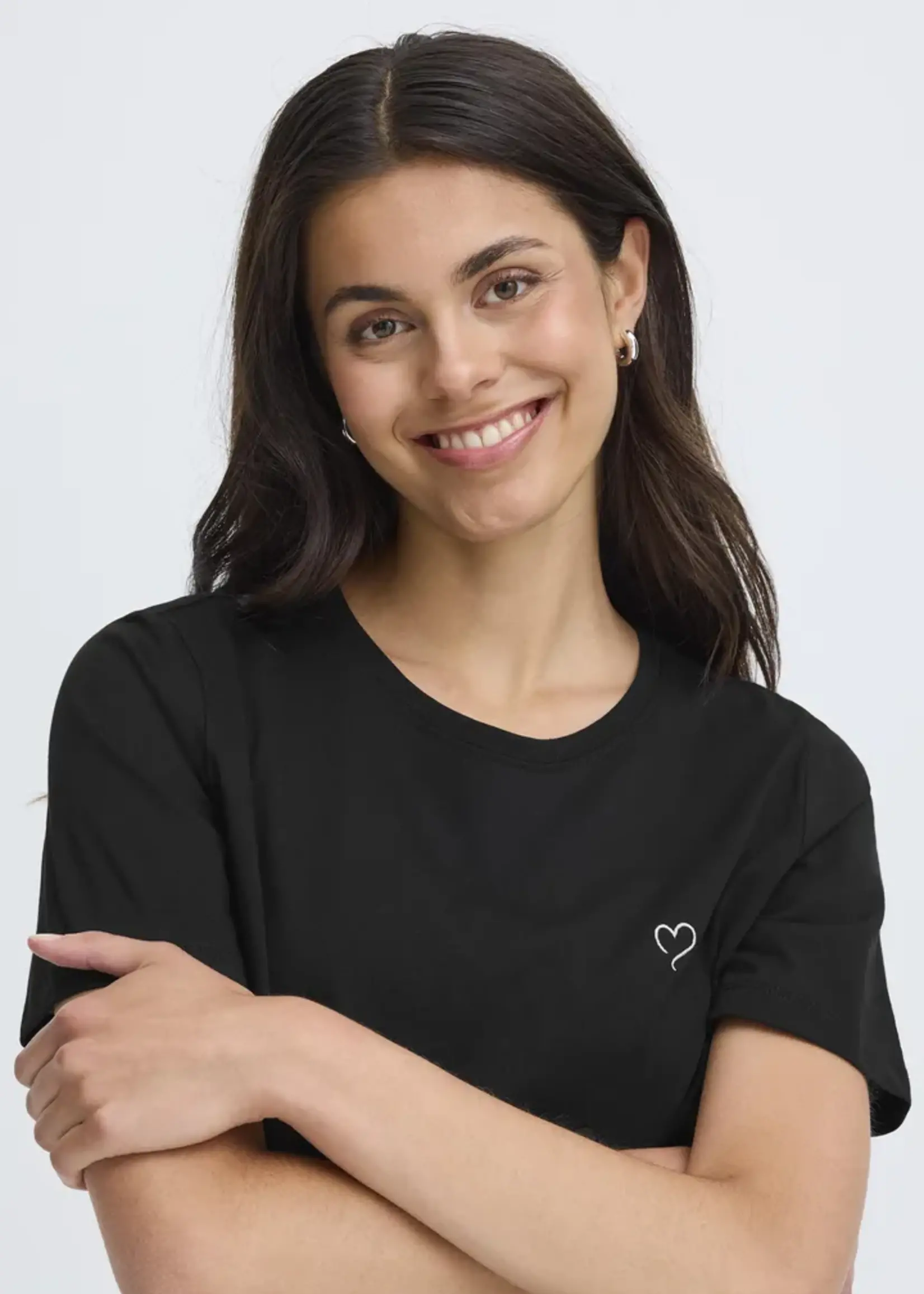 Fransa Fransa Frheart Tee 2 - Black Mix