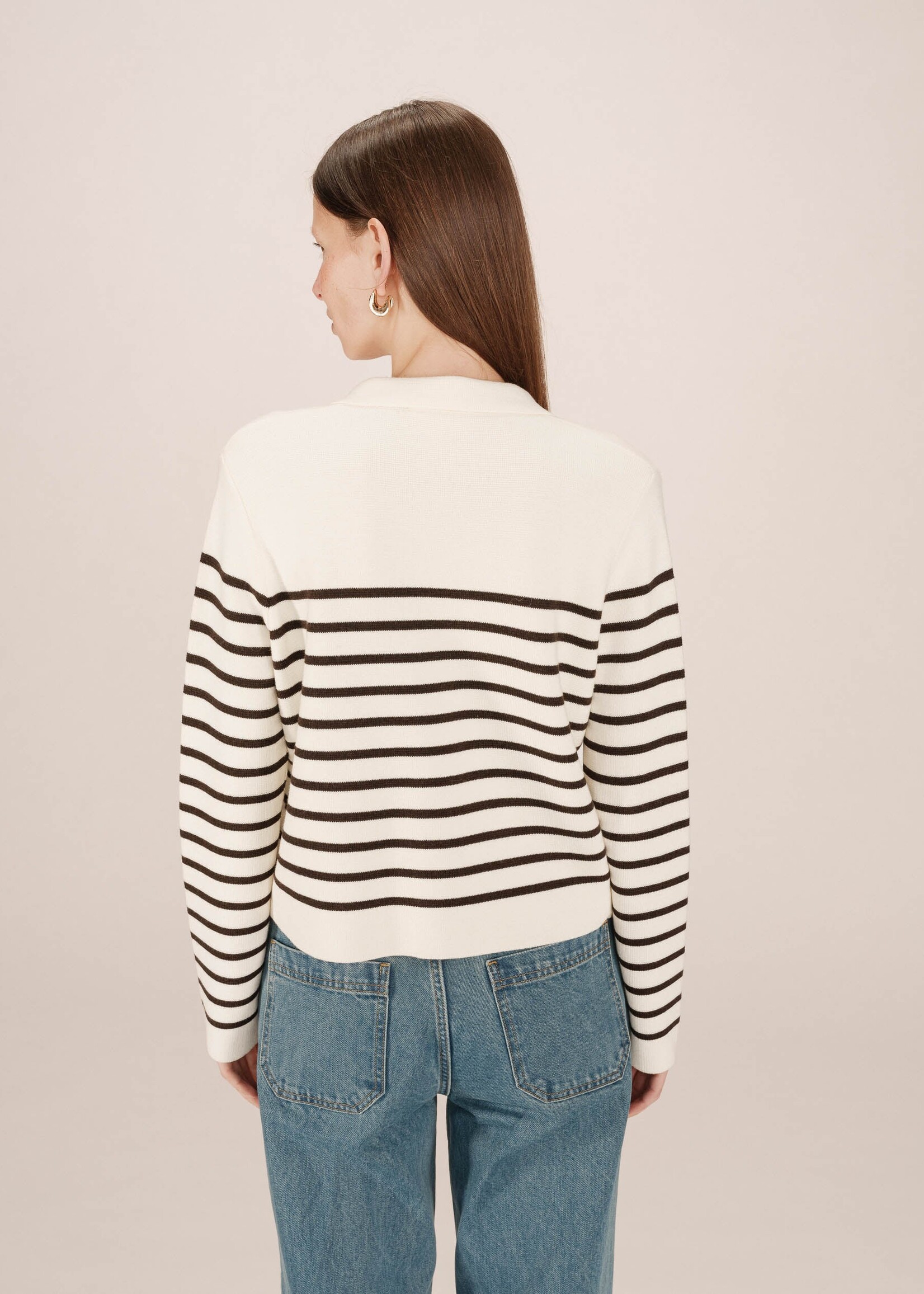 Grace and Mila Grace & Mila Sailor Cardigan - Ecru