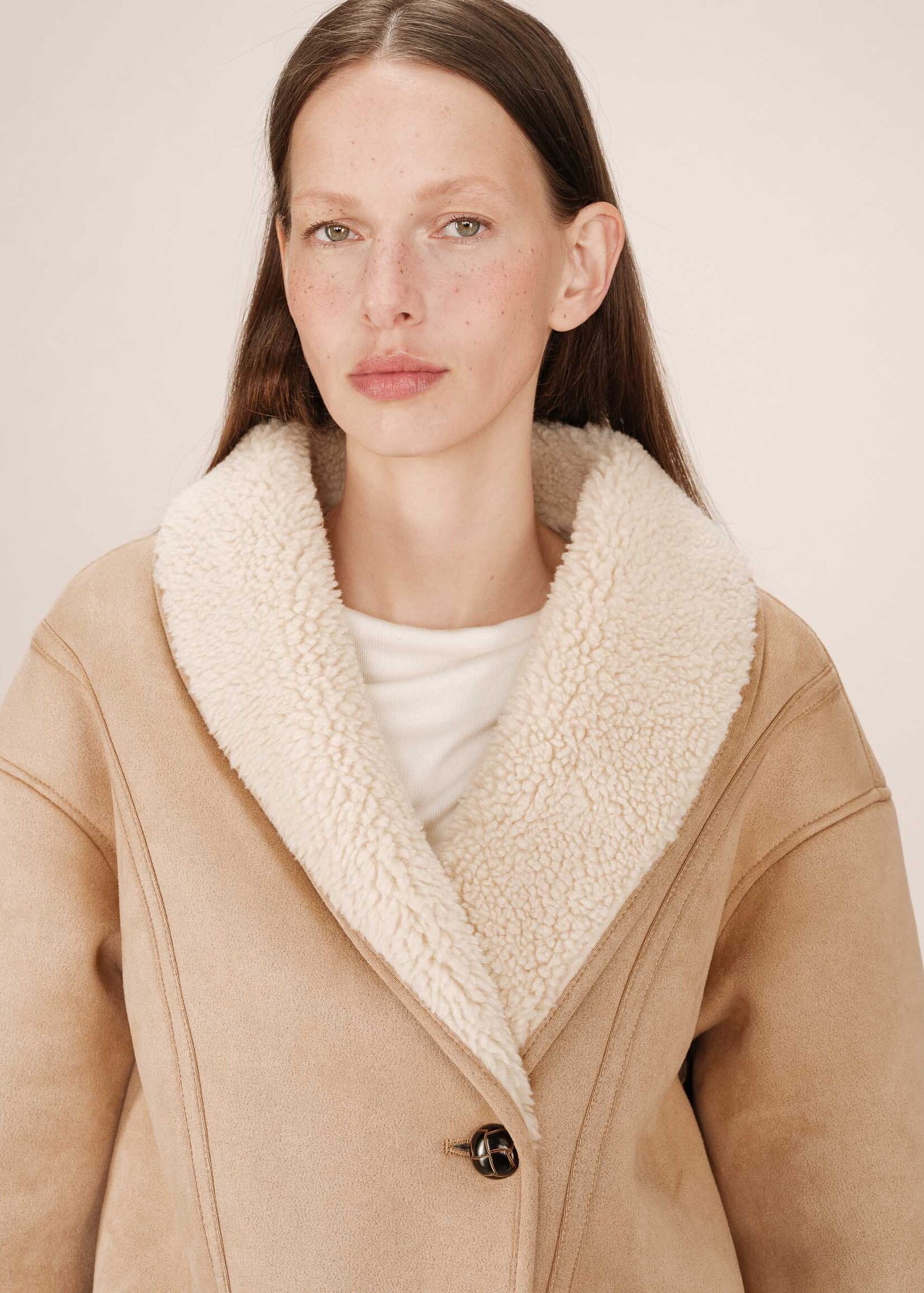 Grace and Mila Grace & Mila Manteau Swan - Beige Rosé